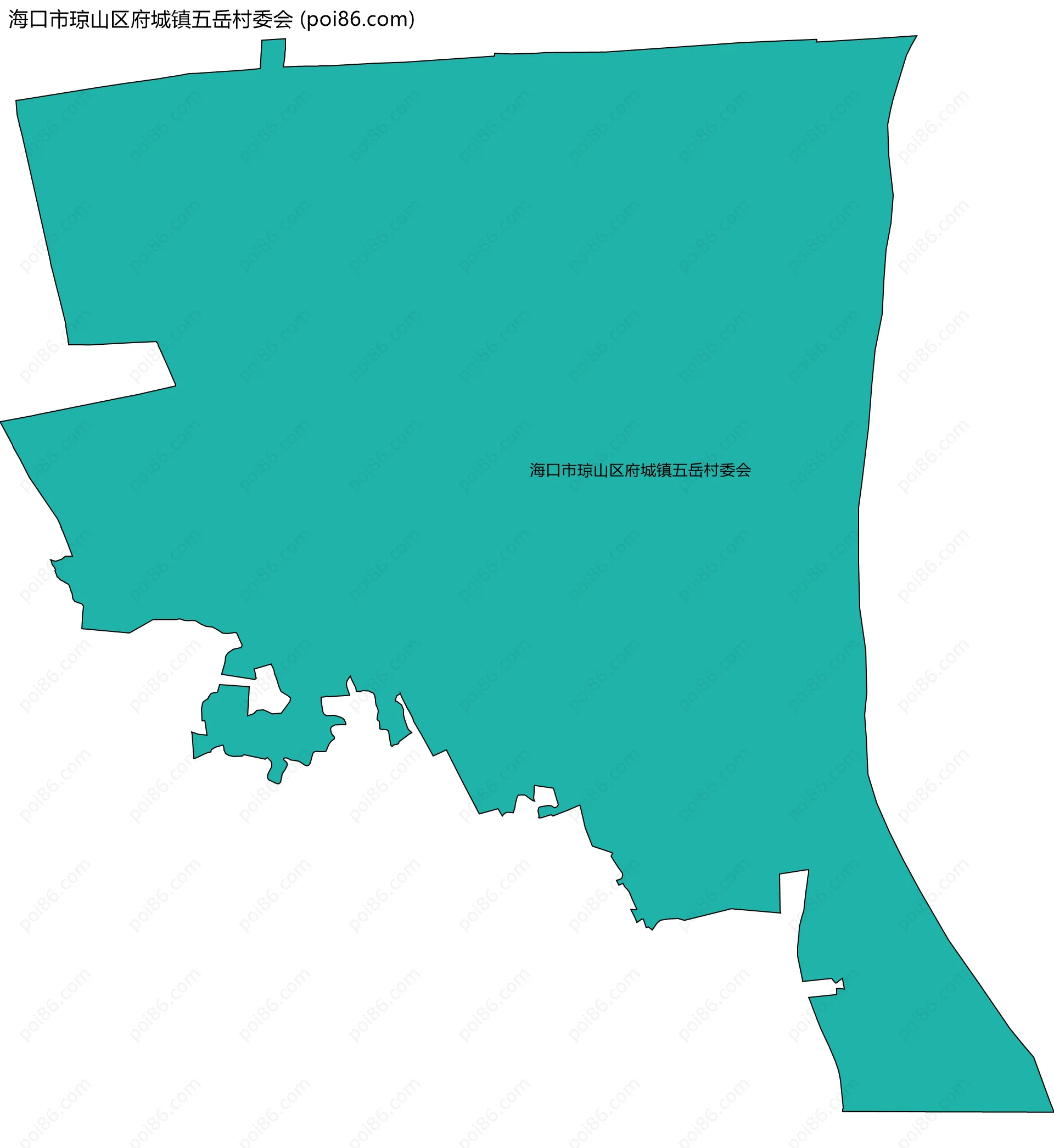 海口市琼山区府城镇五岳村委会边界地图