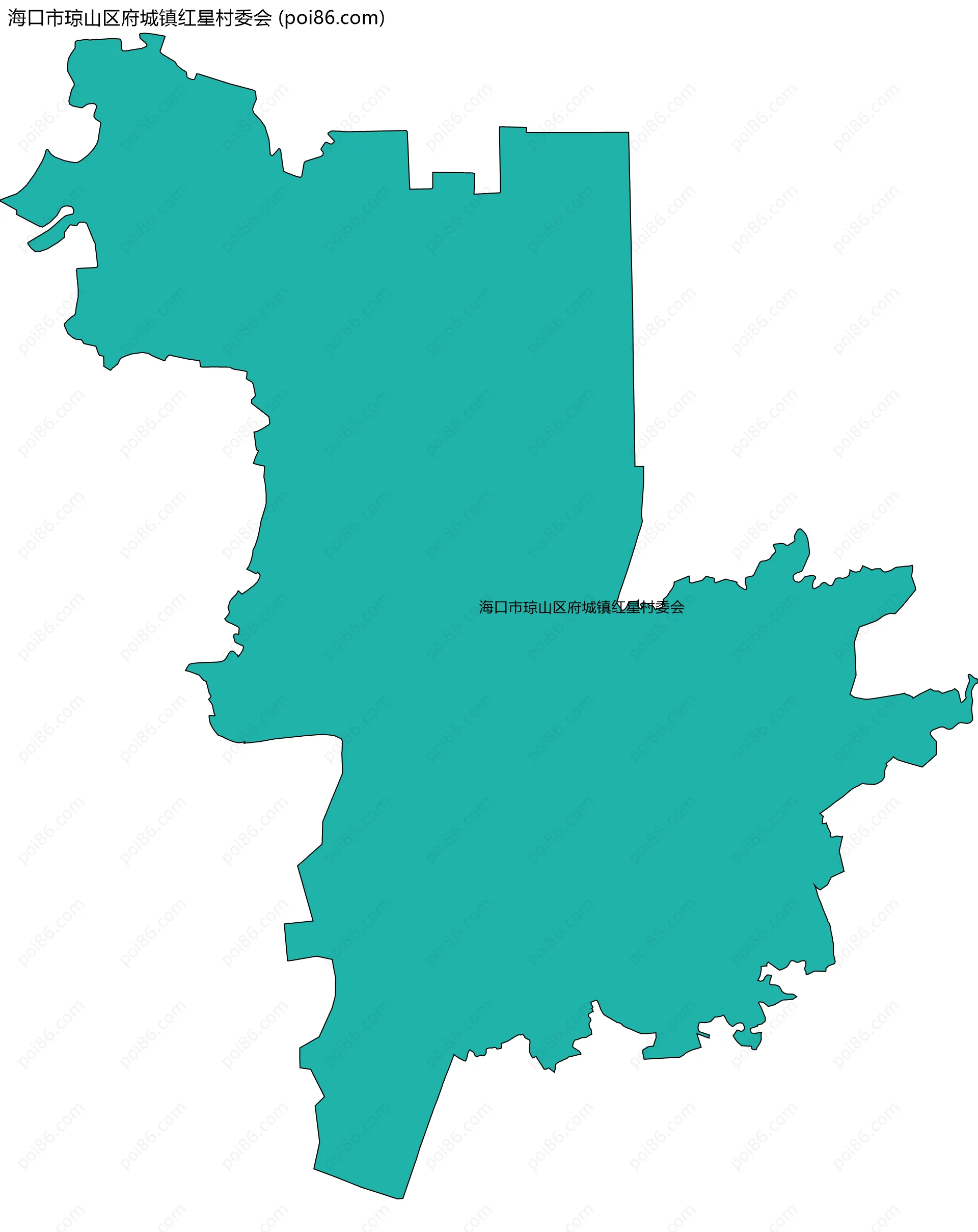 海口市琼山区府城镇红星村委会边界地图