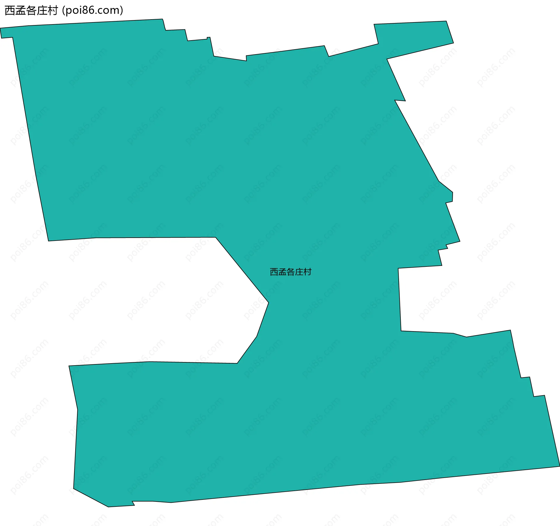 西孟各庄村边界地图