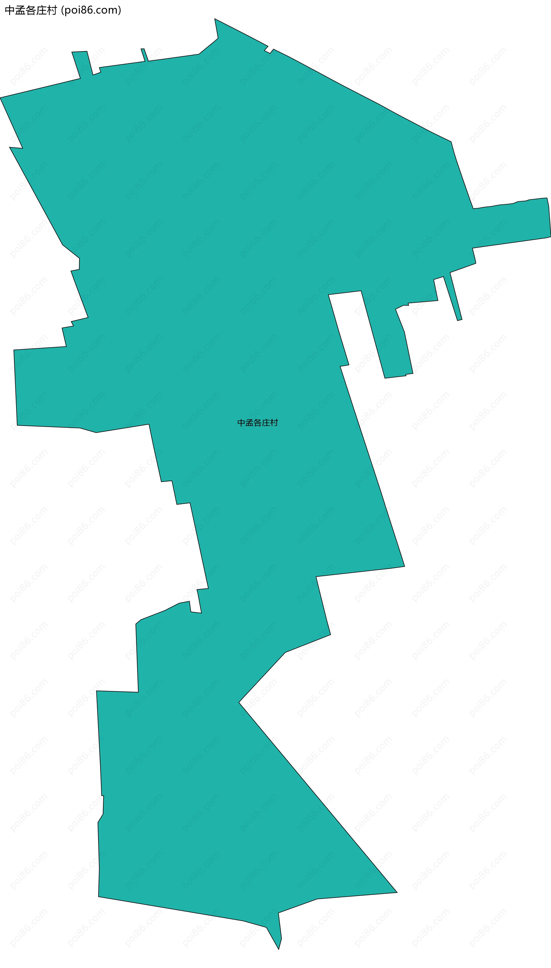 中孟各庄村边界地图