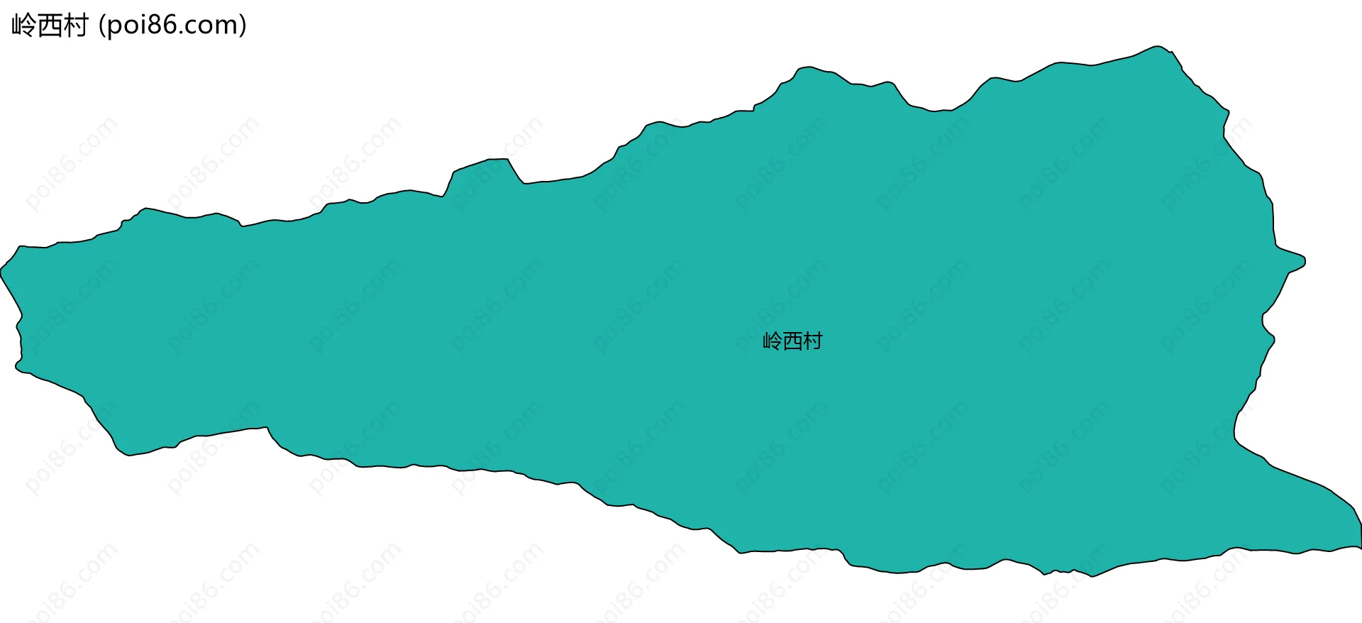 岭西村边界地图