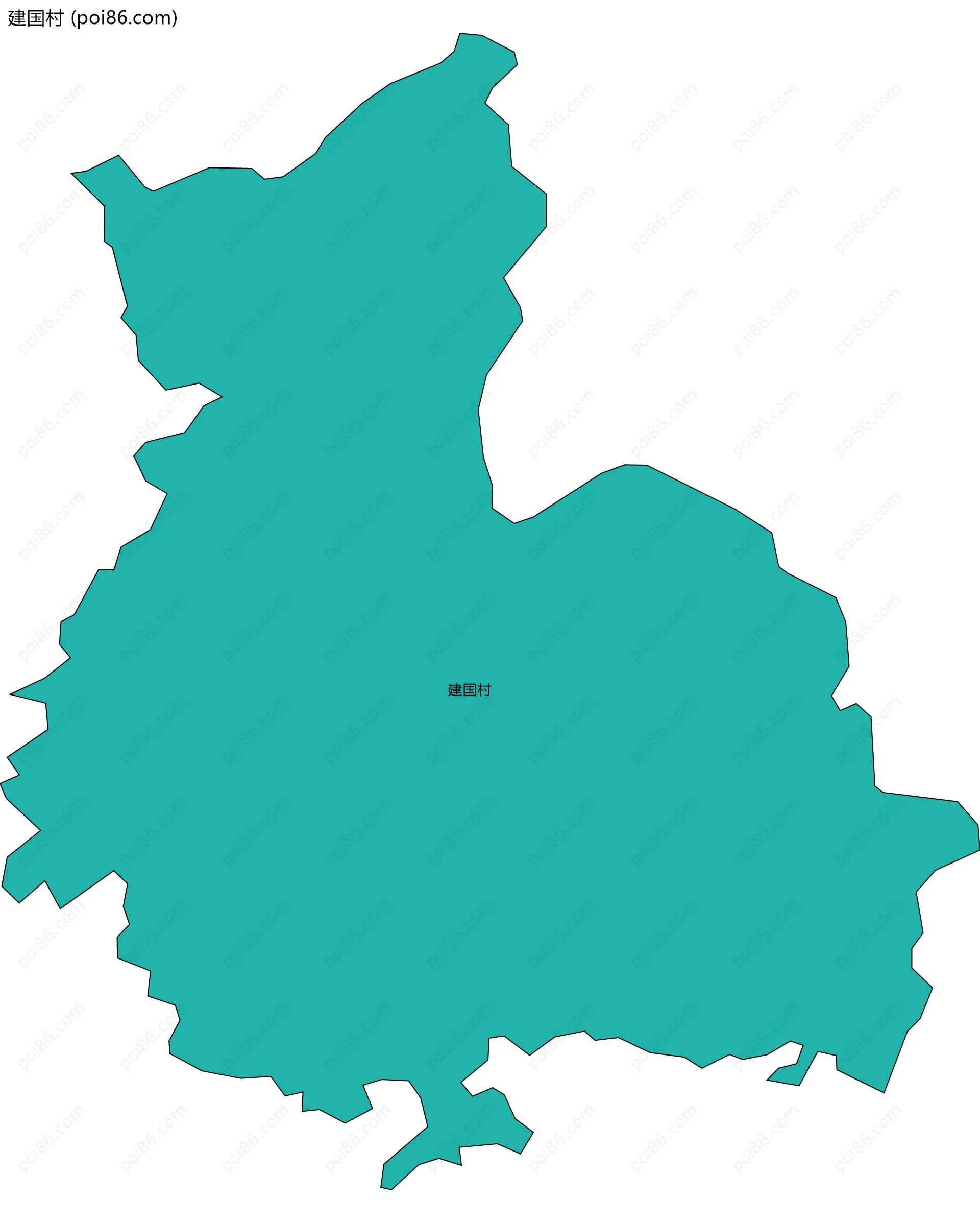 建国村边界地图