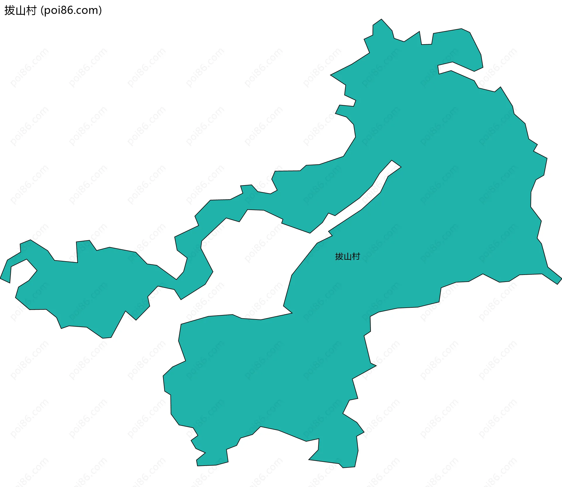 拔山村边界地图