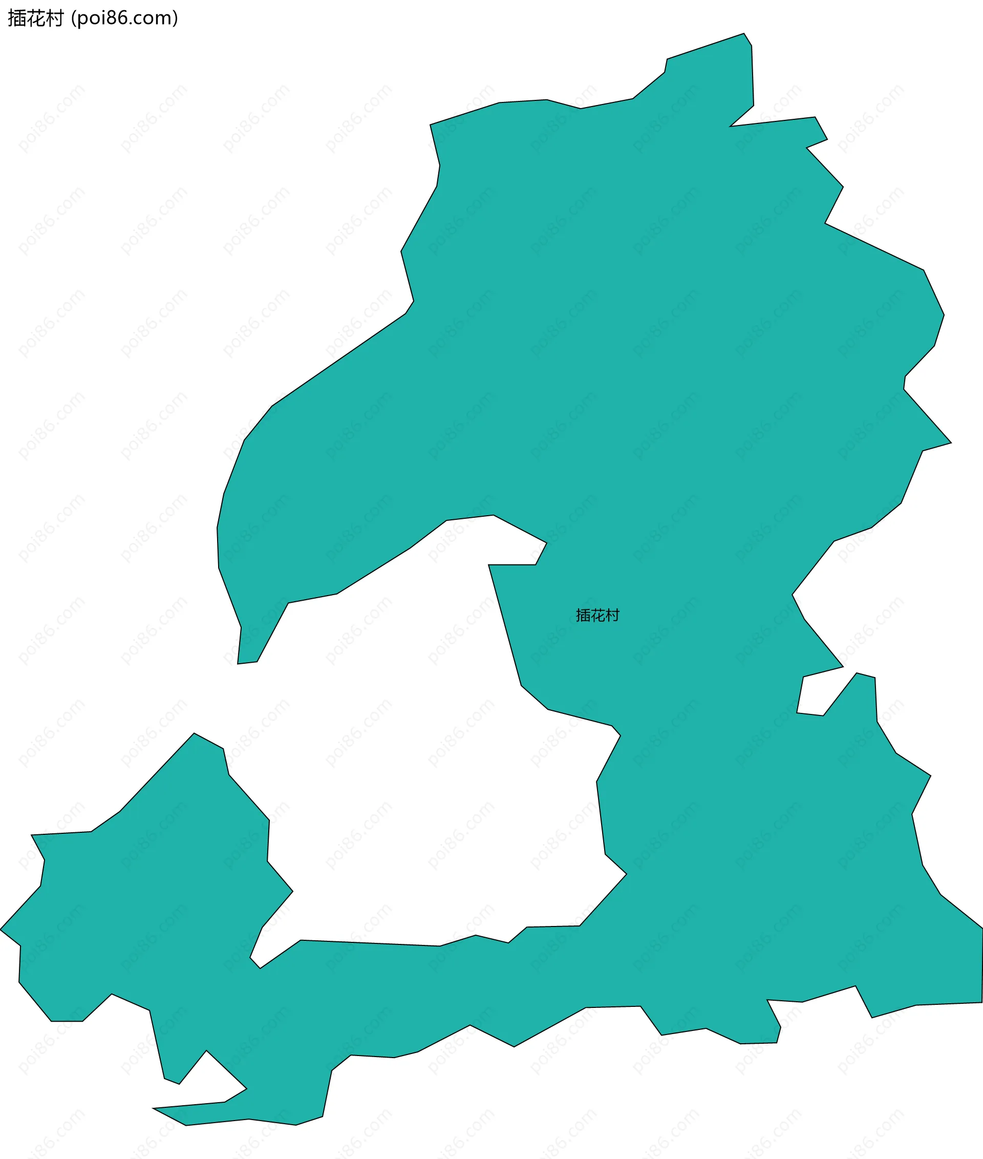 插花村边界地图