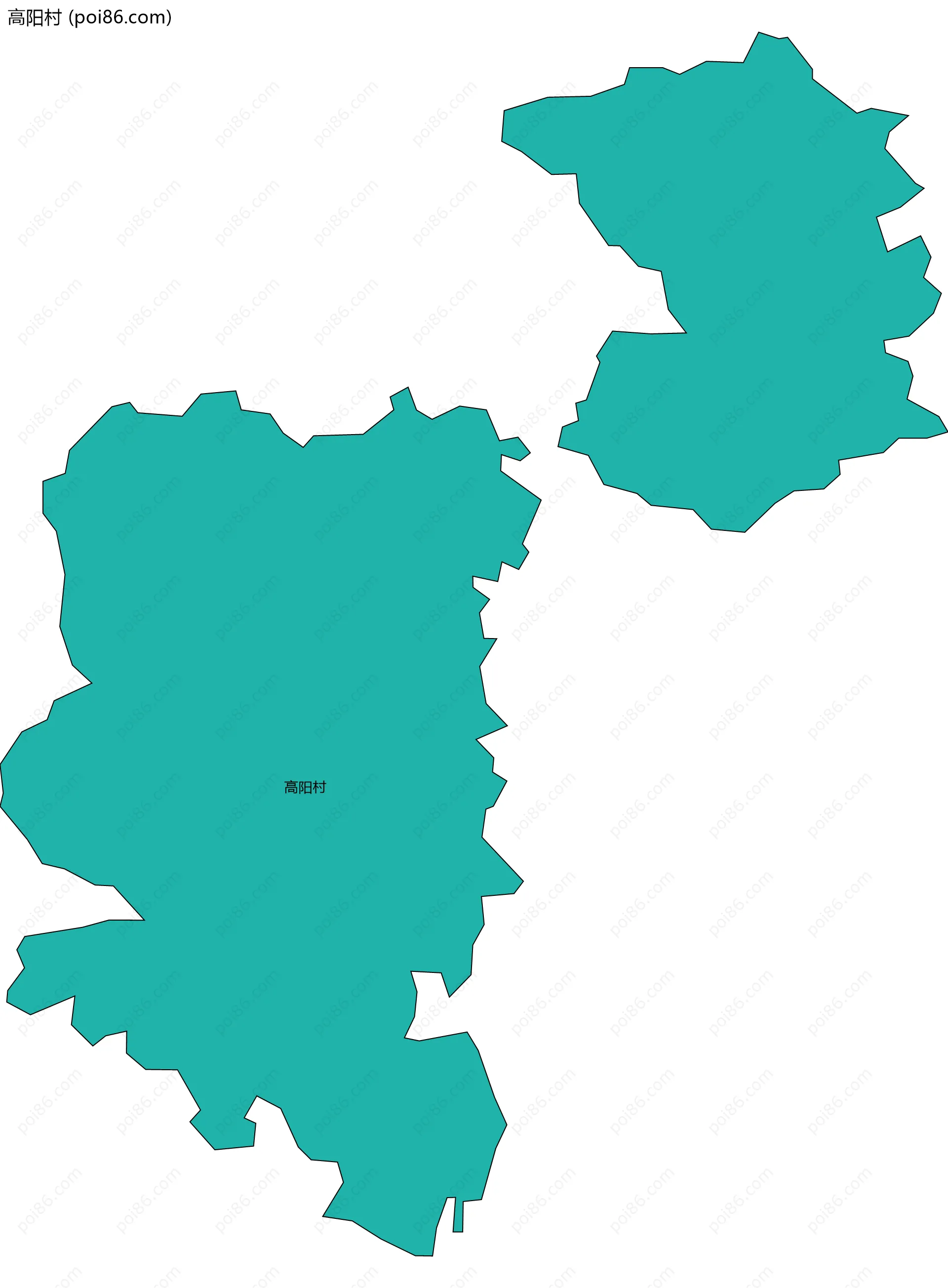 高阳村边界地图