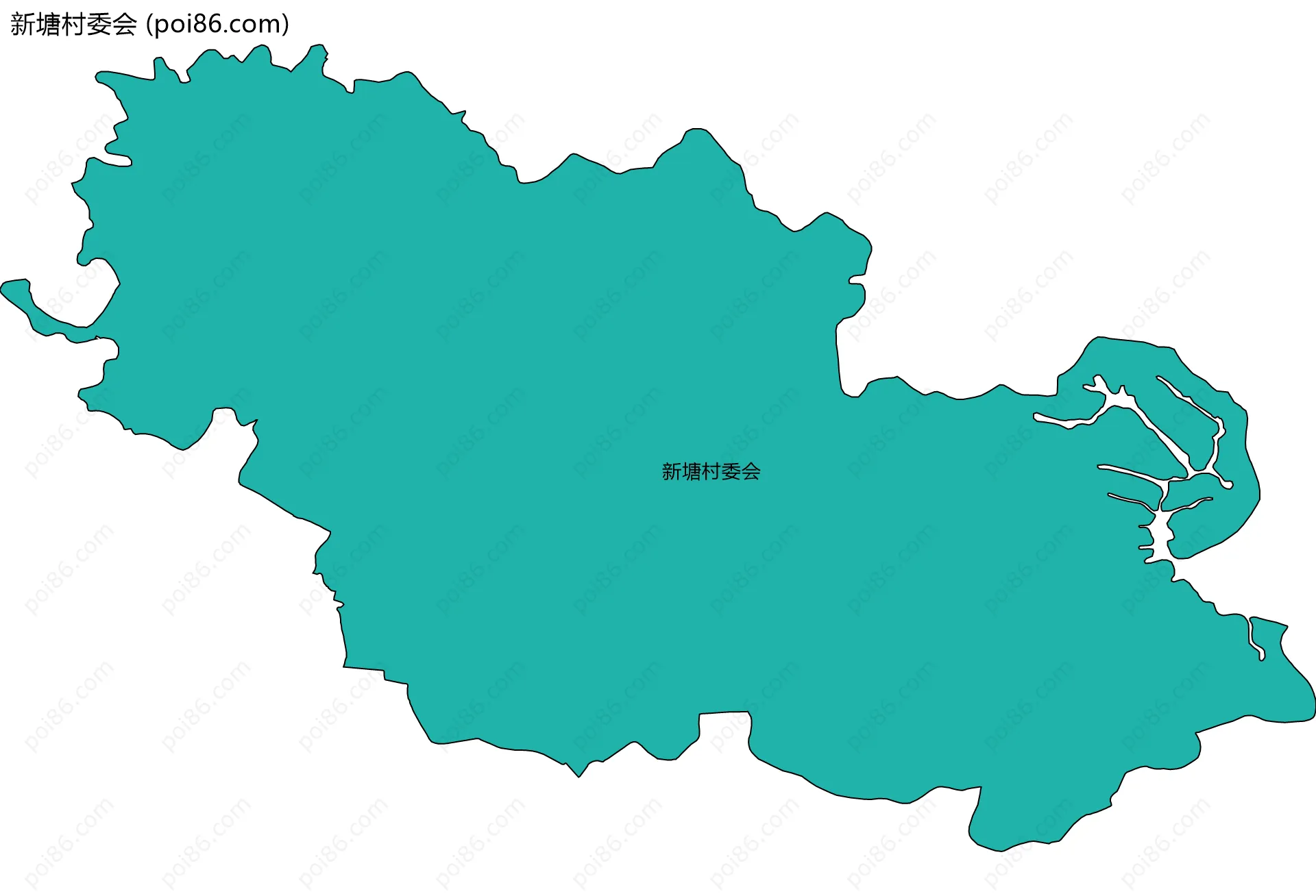 新塘村委会边界地图