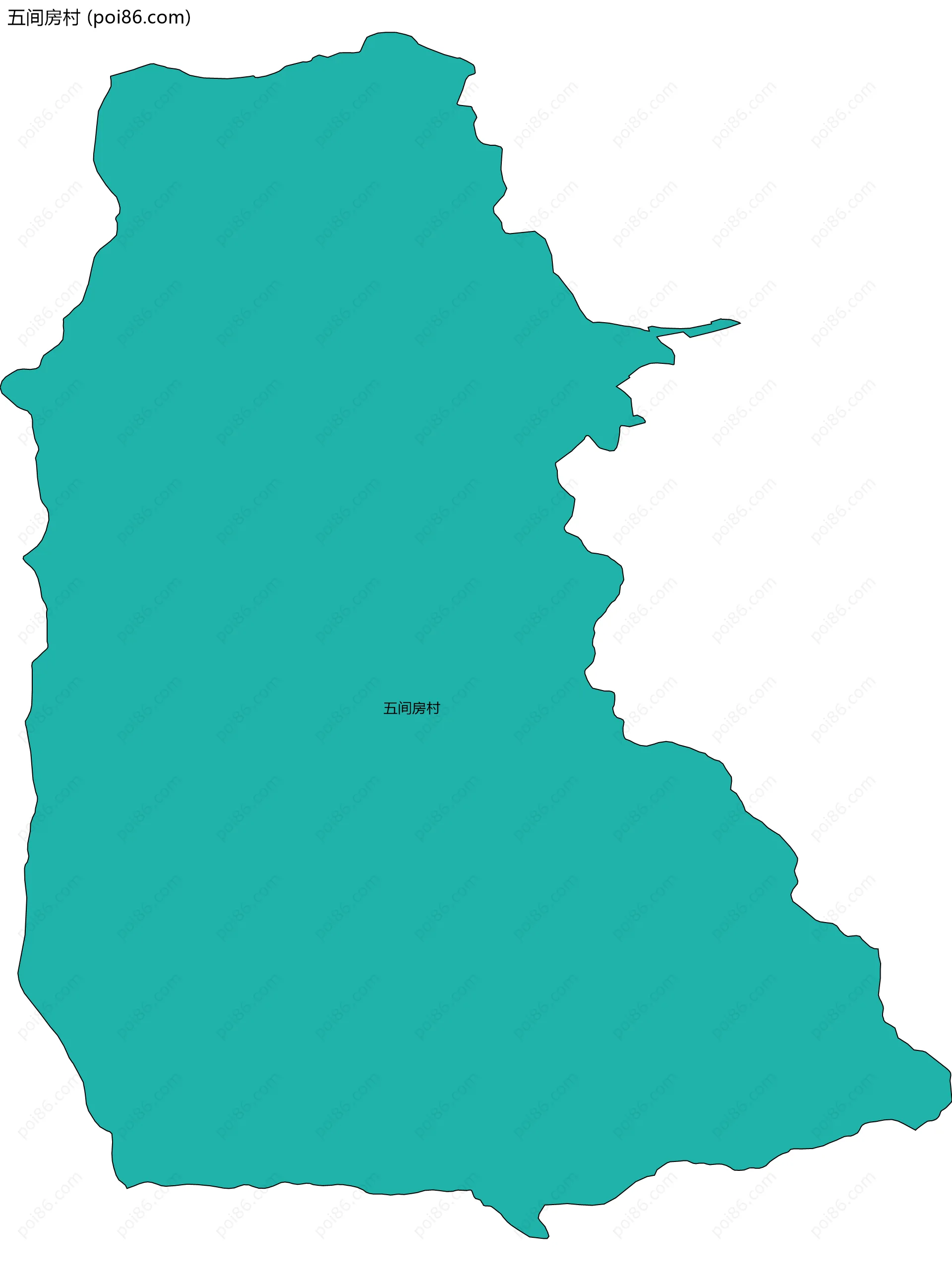 五间房村边界地图