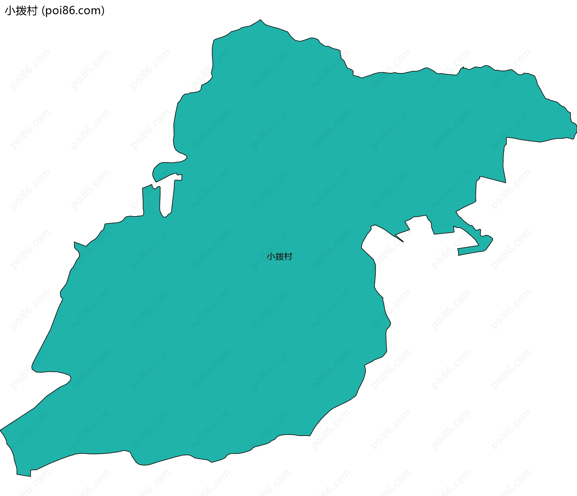 小拨村边界地图