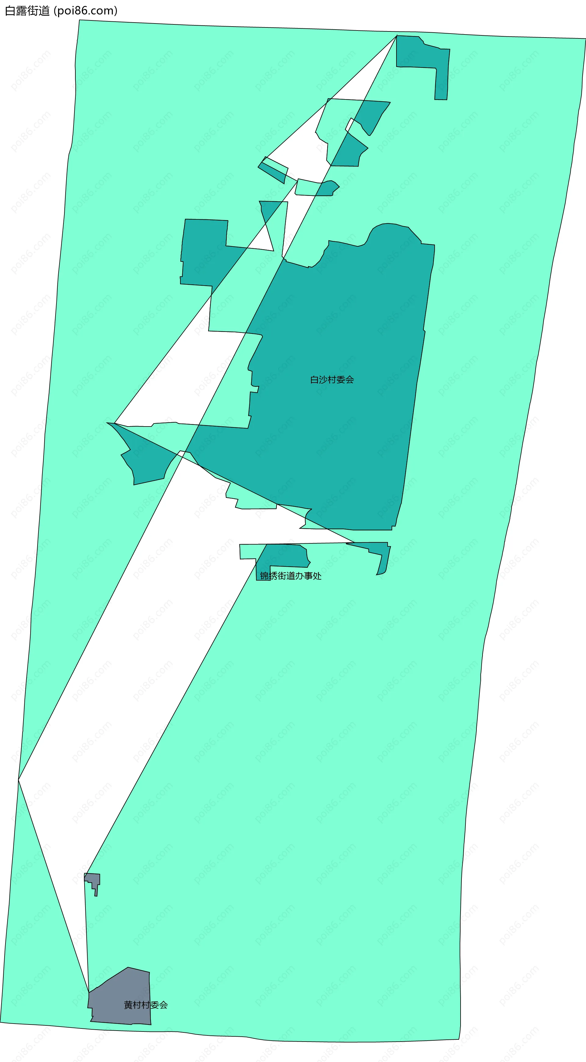 白露街道边界地图(五级行政区划)