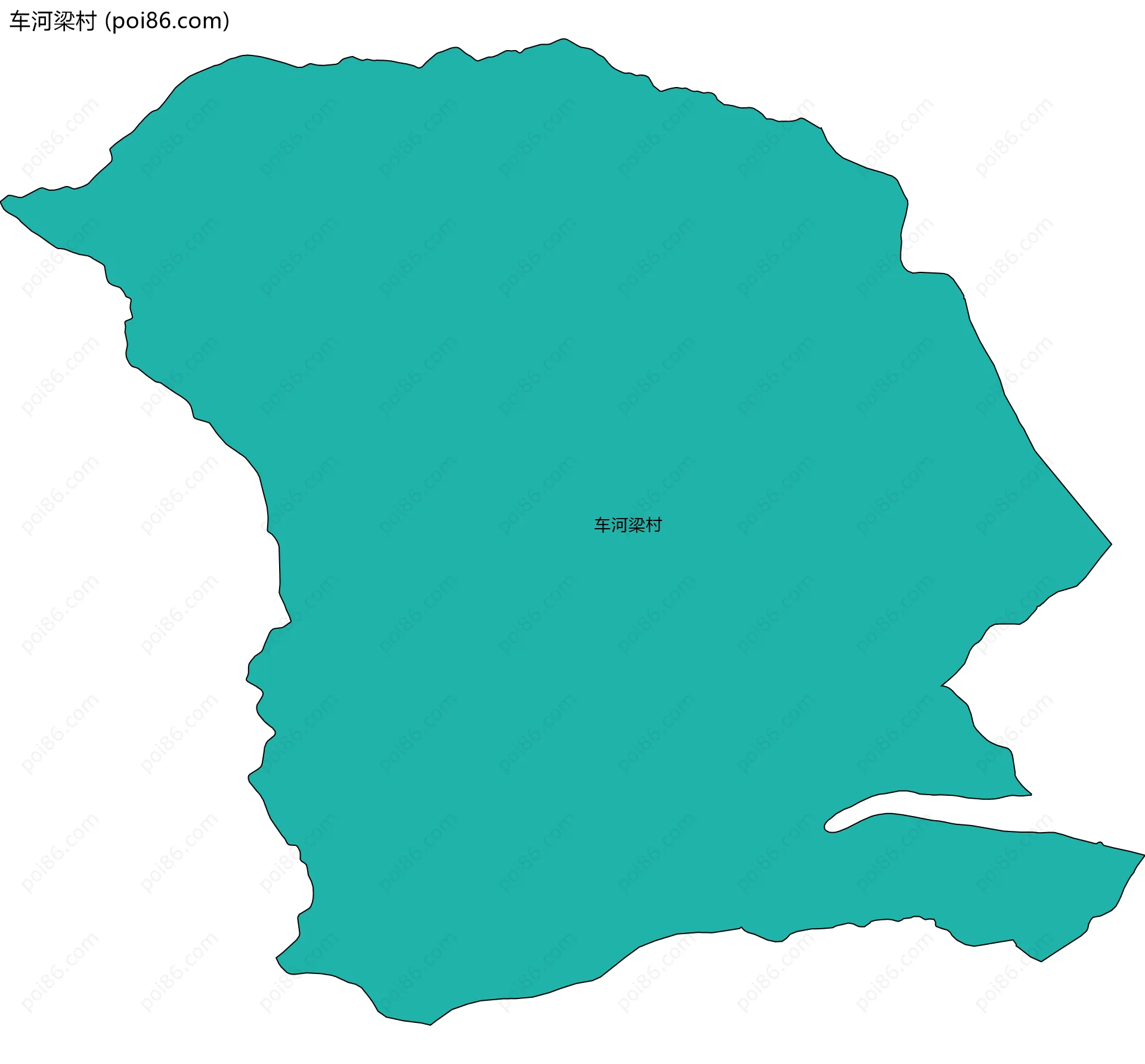 车河梁村边界地图
