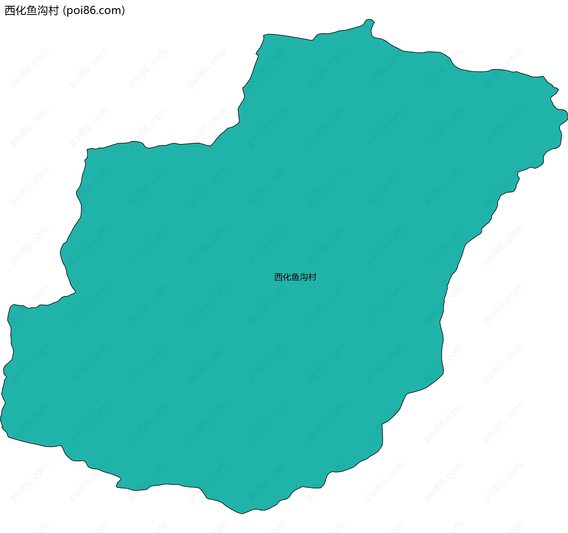 西化鱼沟村边界地图