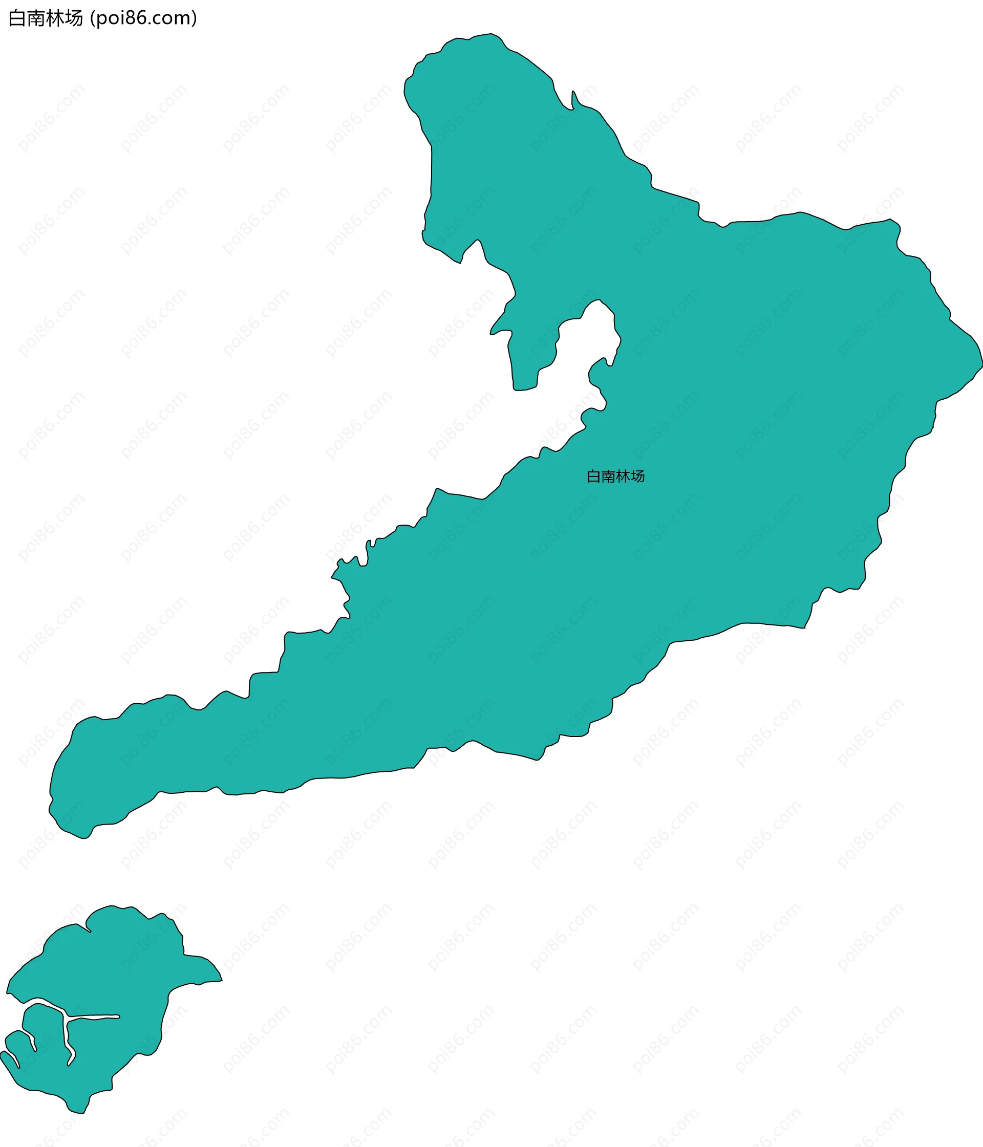 白南林场边界地图(五级行政区划)