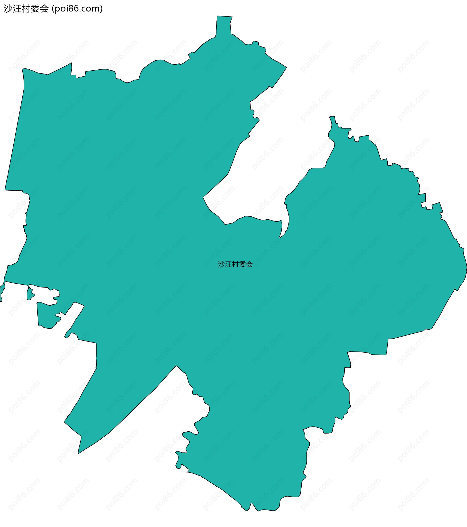 沙汪村委会边界地图