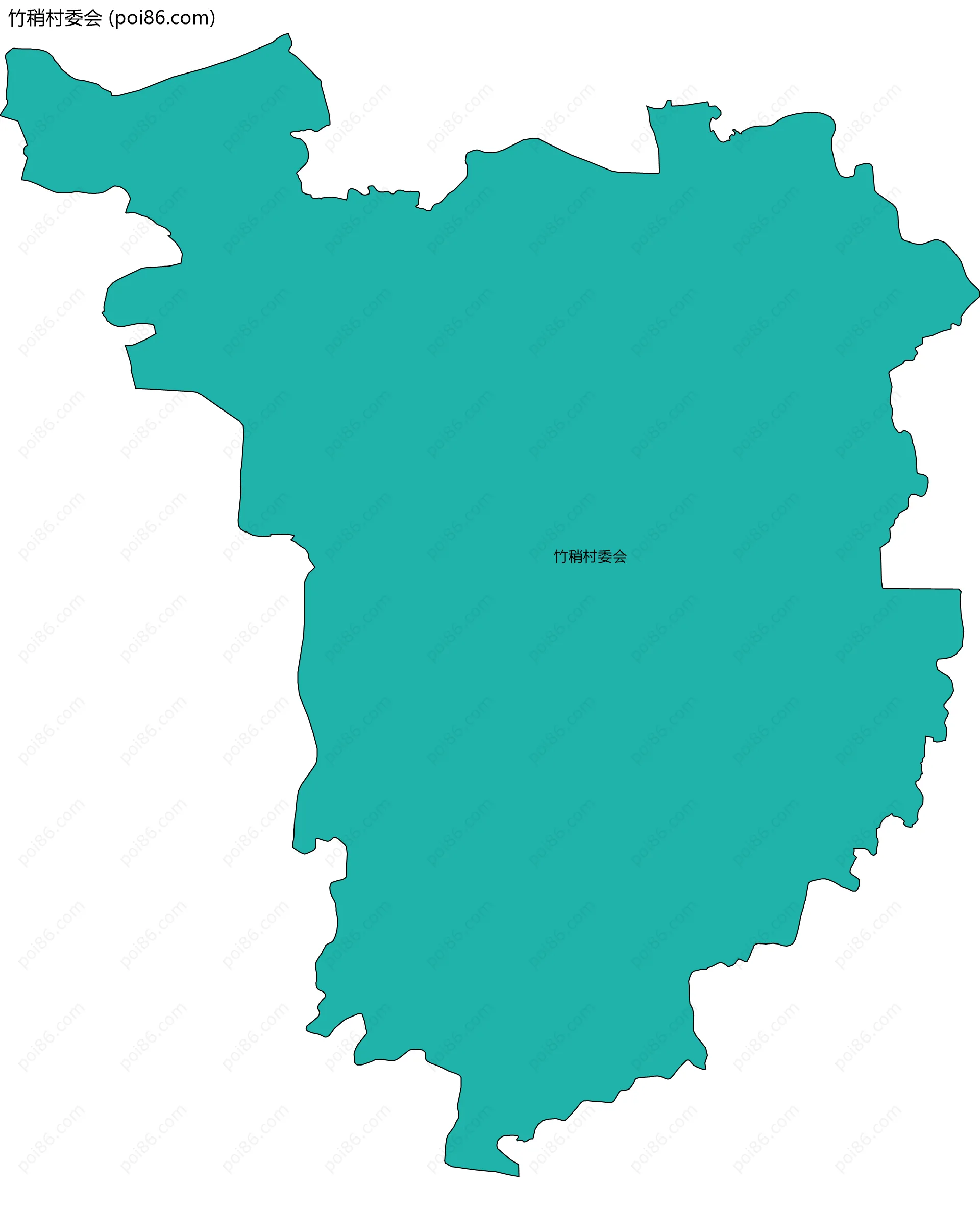 竹稍村委会边界地图