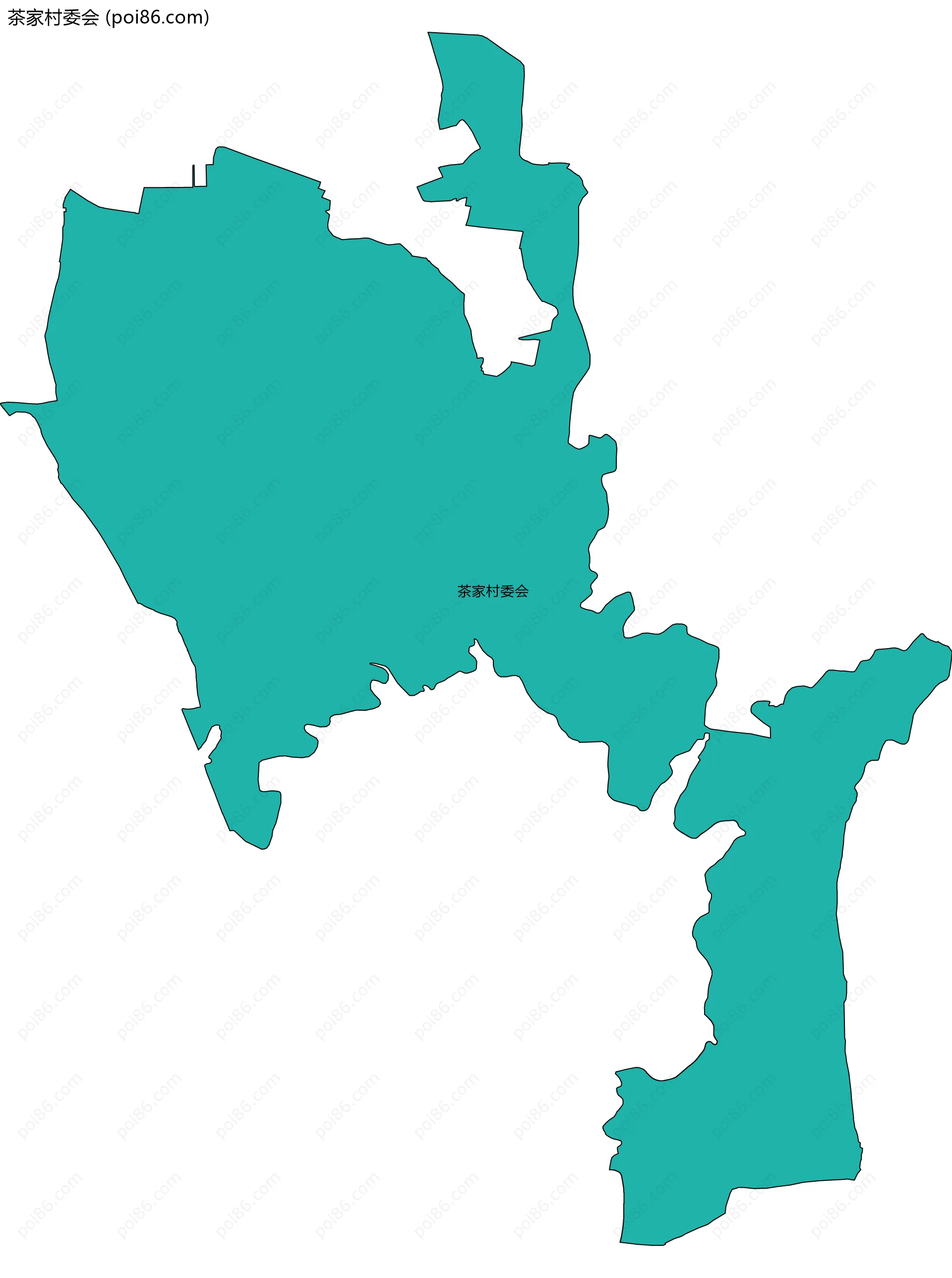 茶家村委会边界地图