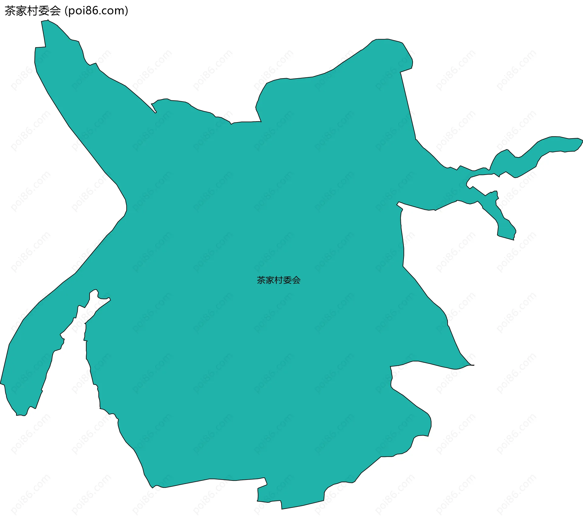 茶家村委会边界地图