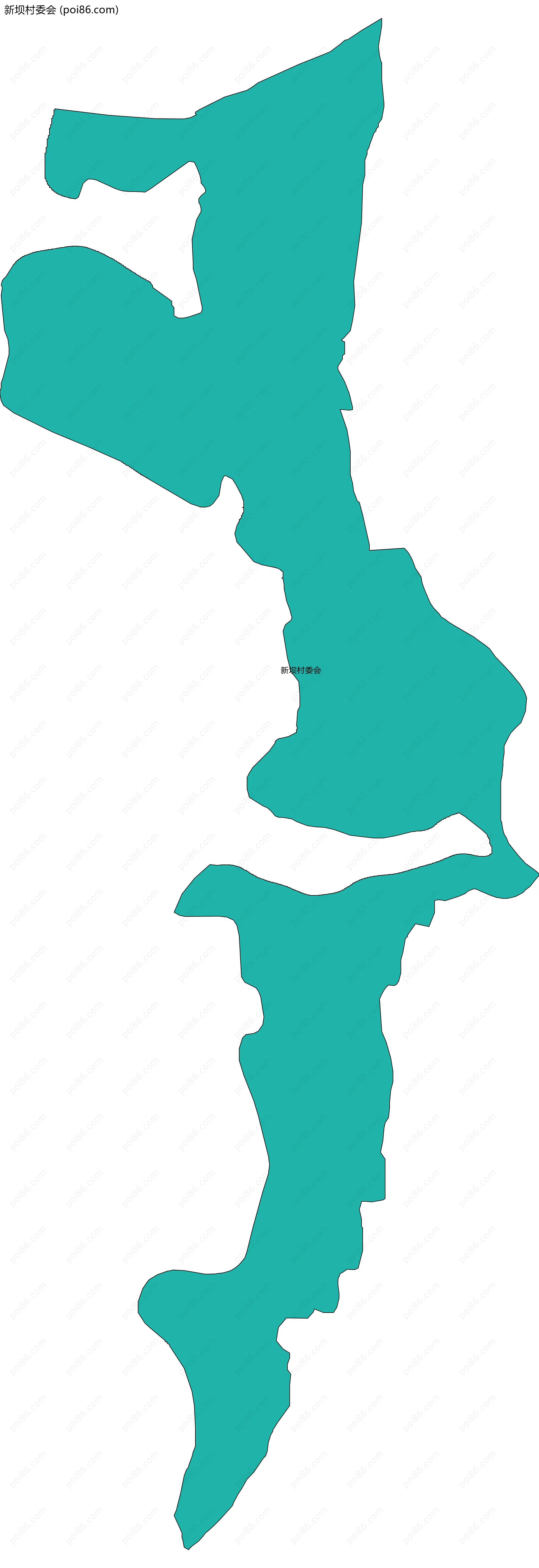 新坝村委会边界地图