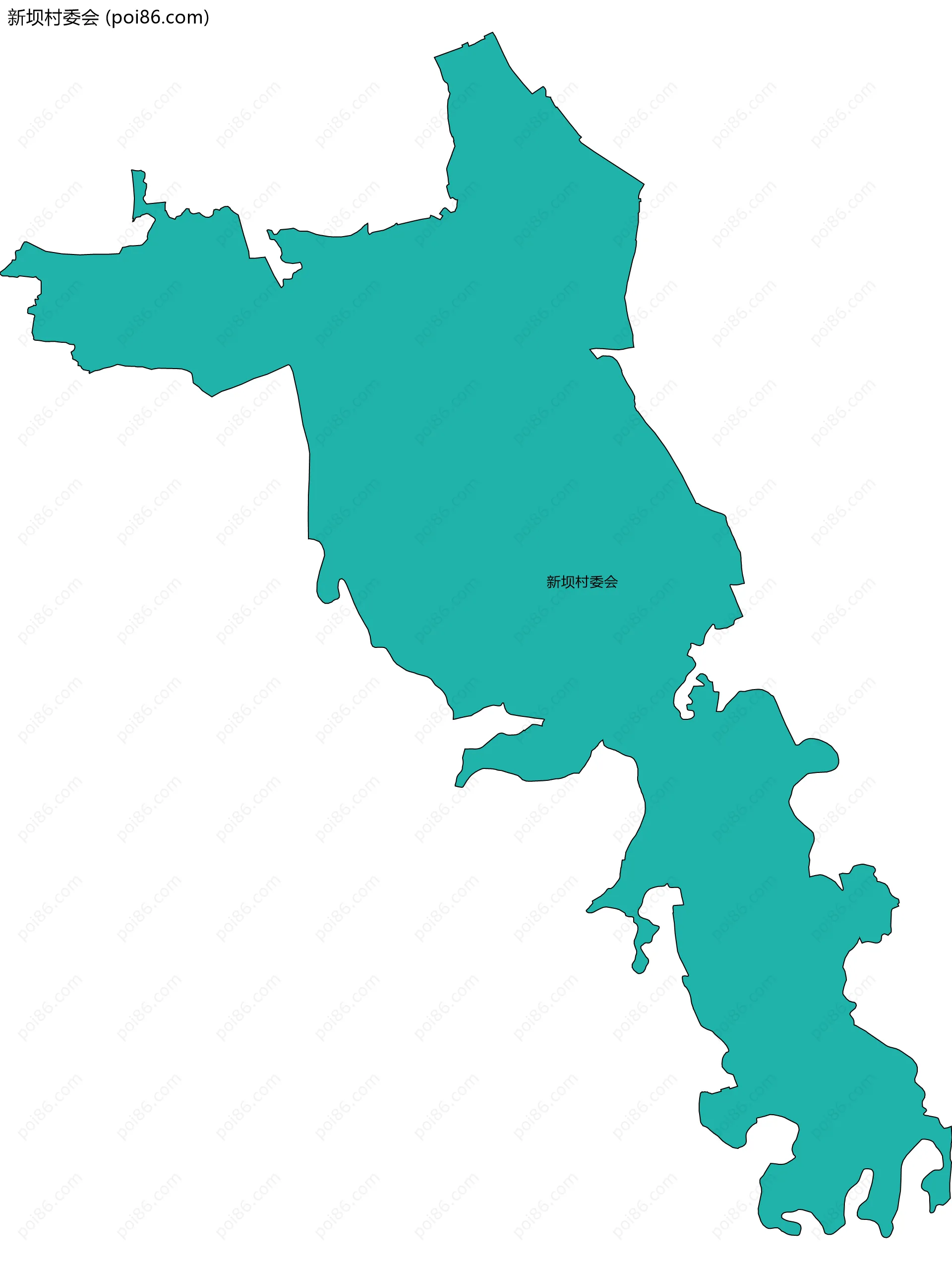 新坝村委会边界地图