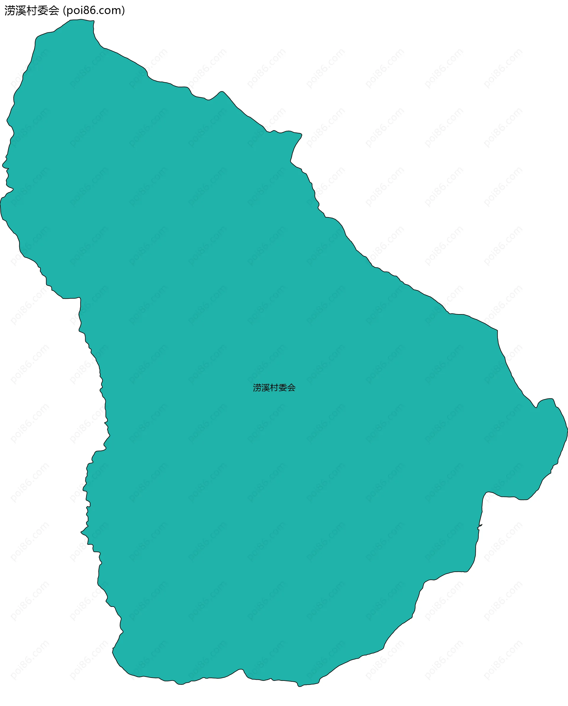 涝溪村委会边界地图