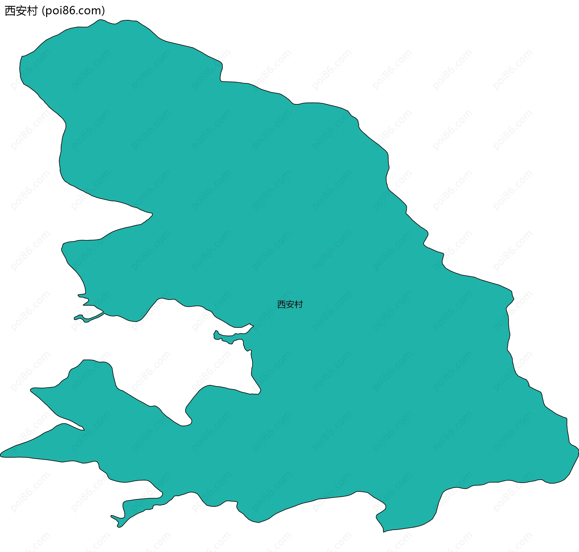 西安村边界地图