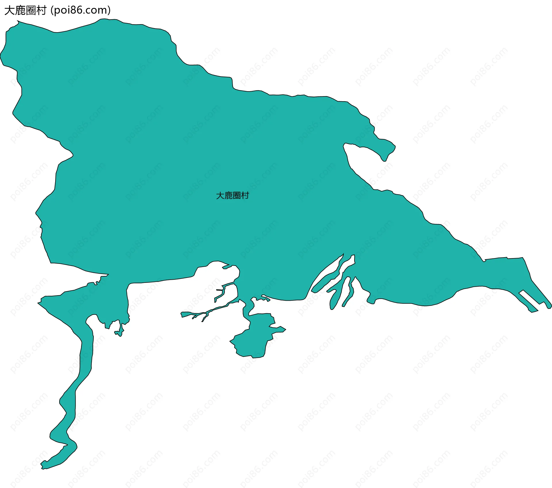 大鹿圈村边界地图