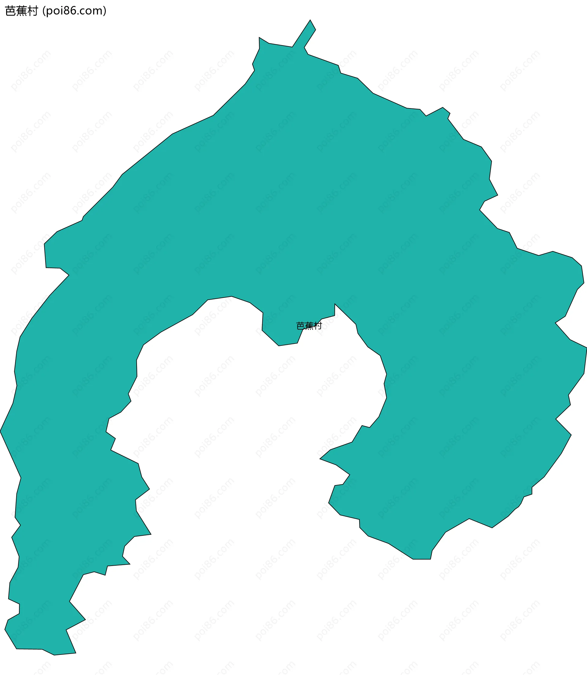 芭蕉村边界地图