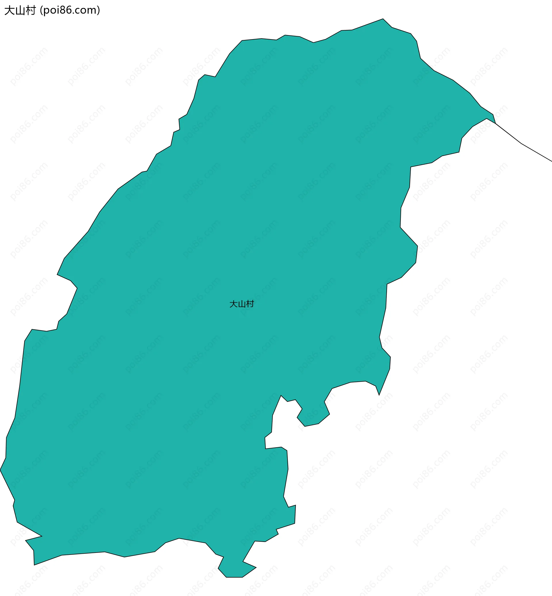 大山村边界地图