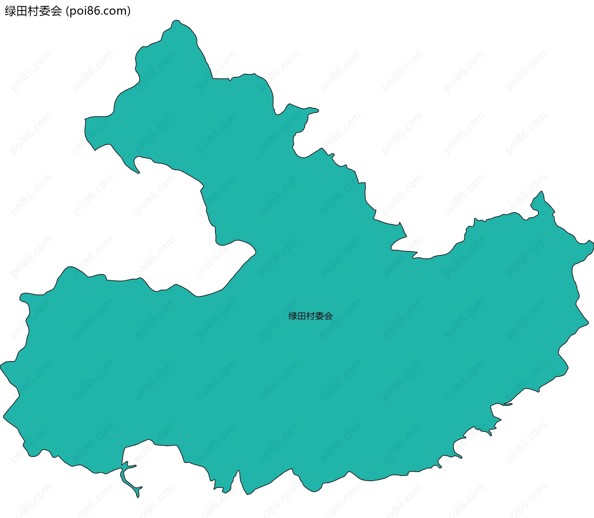 绿田村委会边界地图