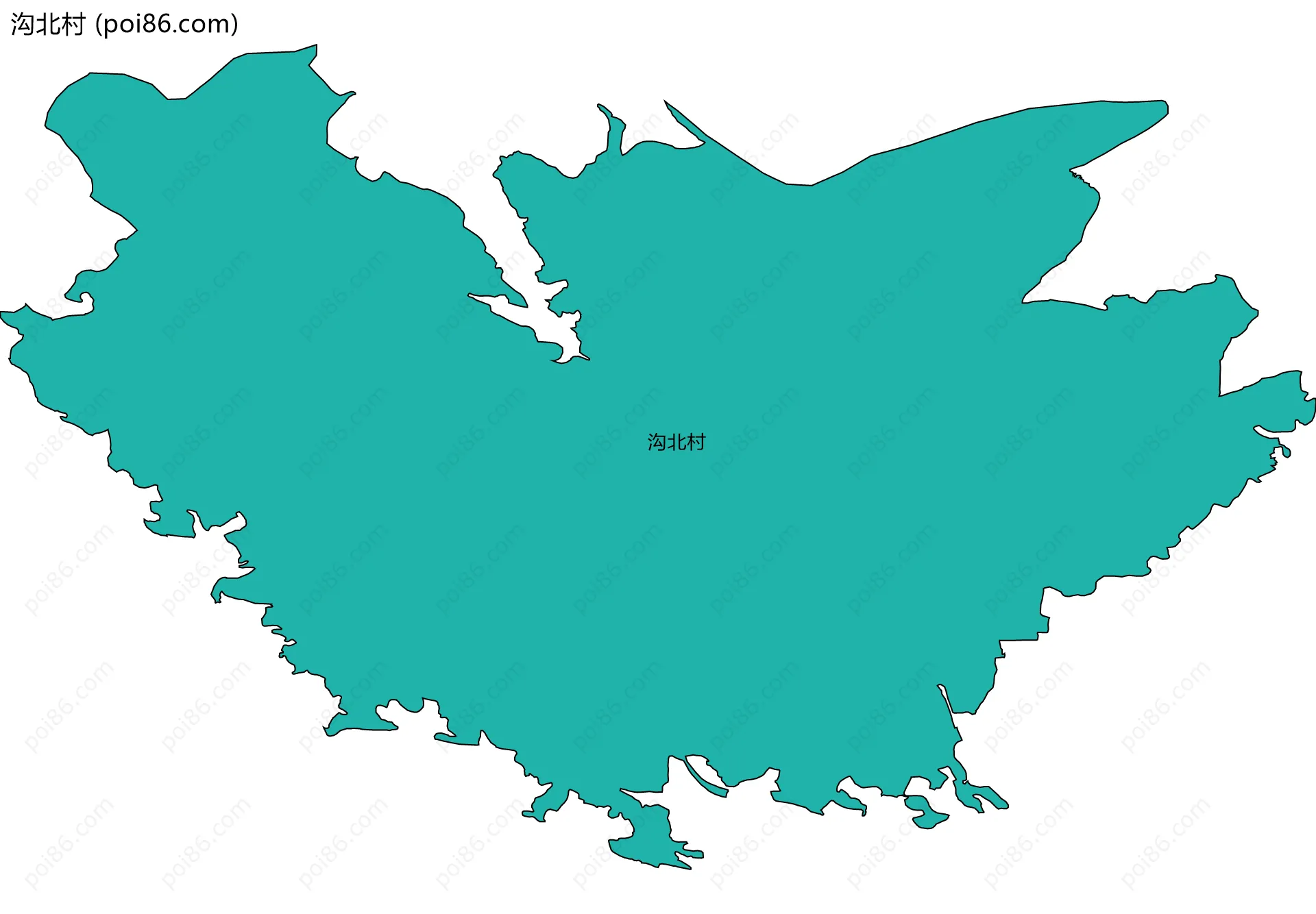 沟北村边界地图