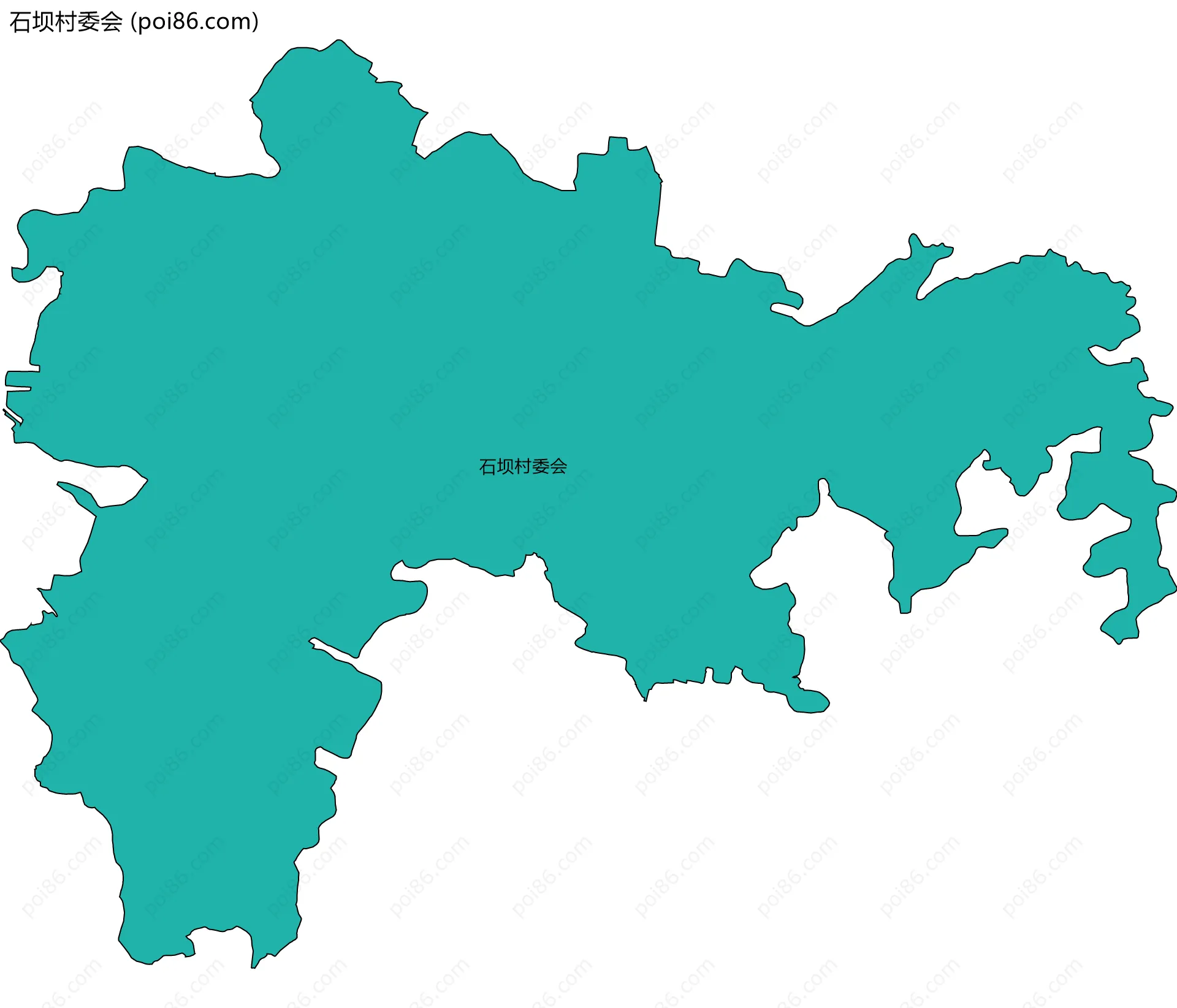 石坝村委会边界地图