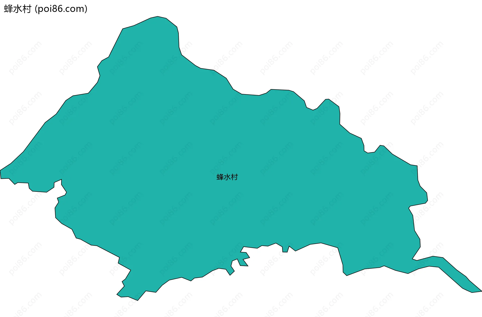 蜂水村边界地图