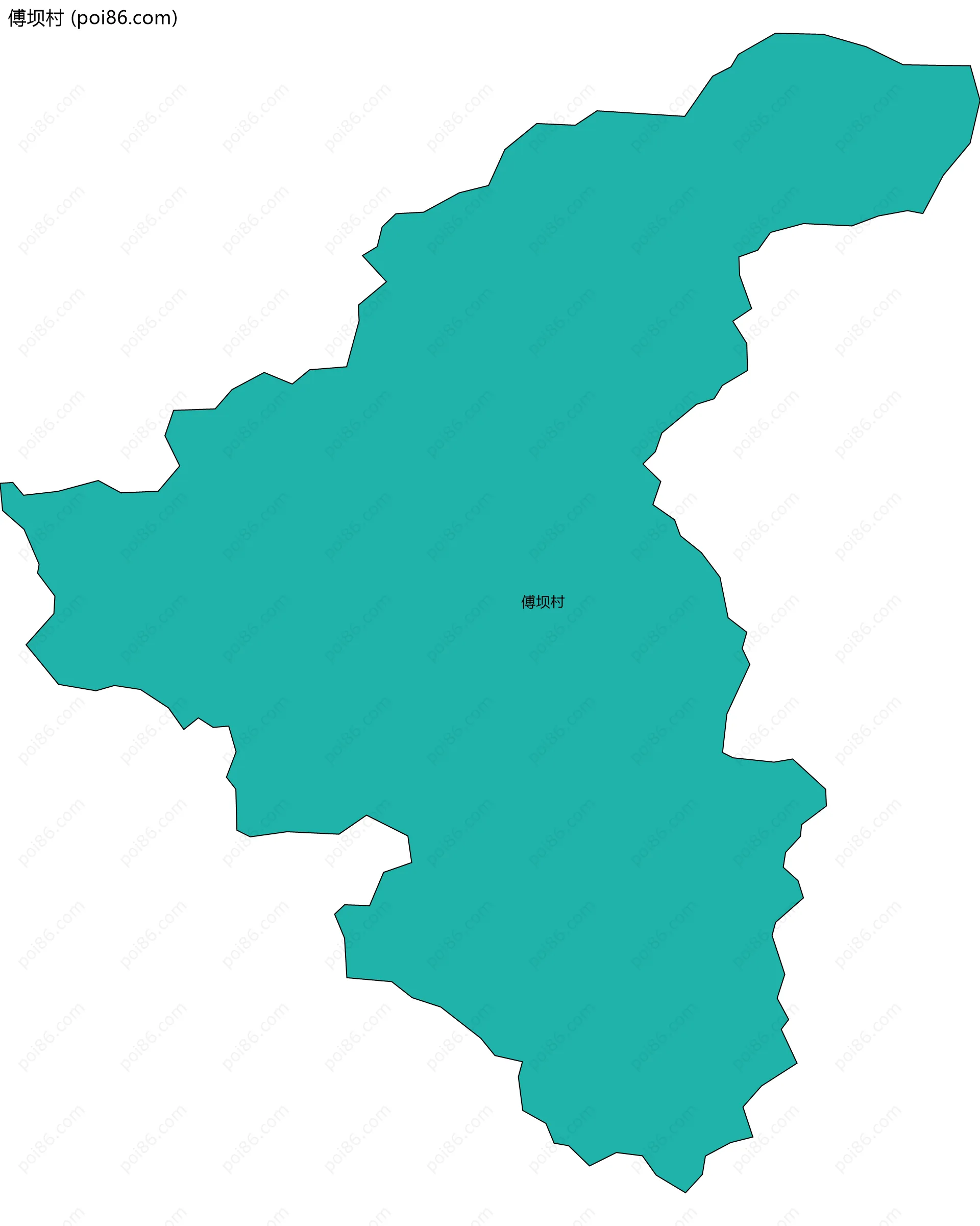 傅坝村边界地图