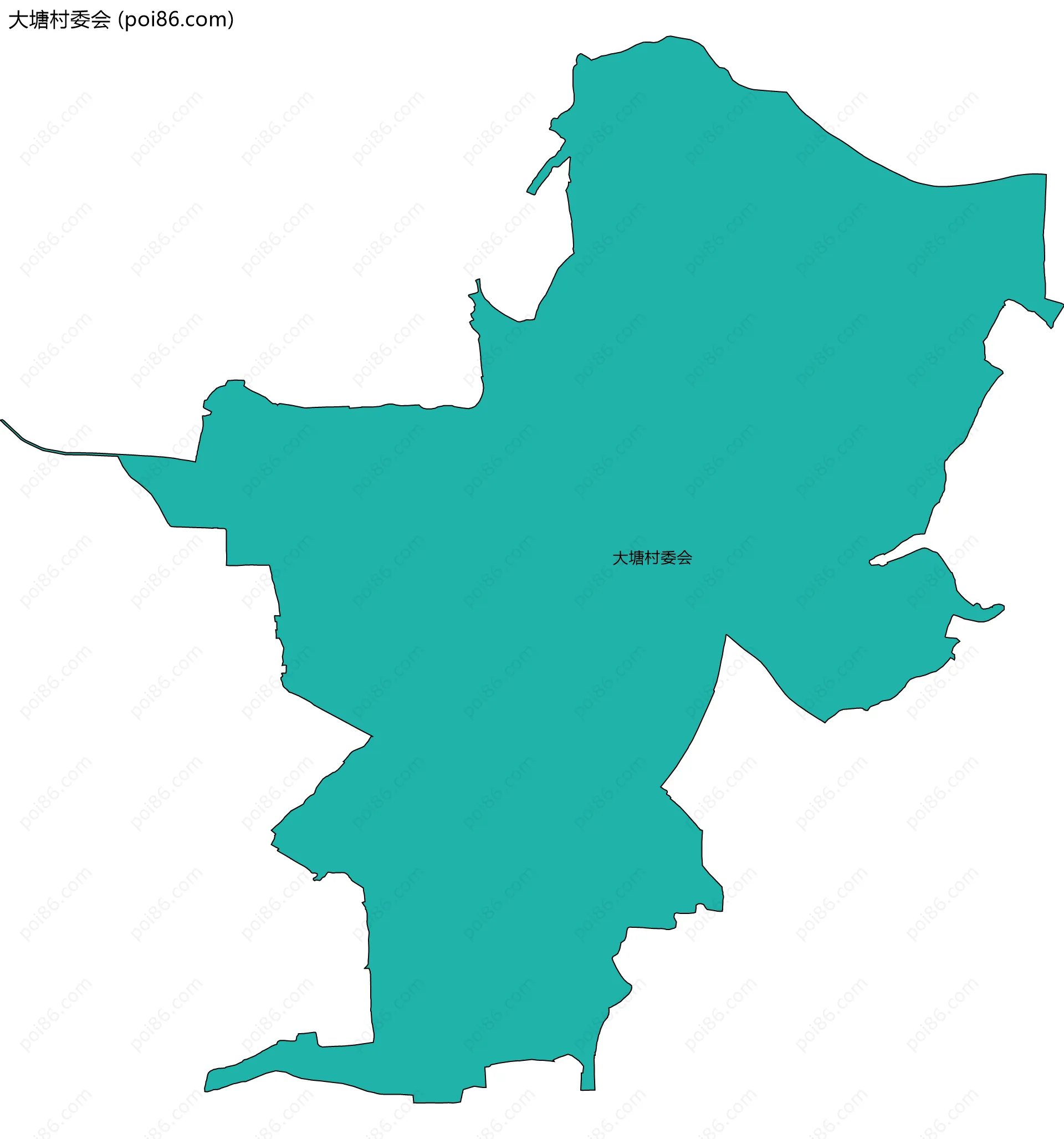 大塘村委会边界地图