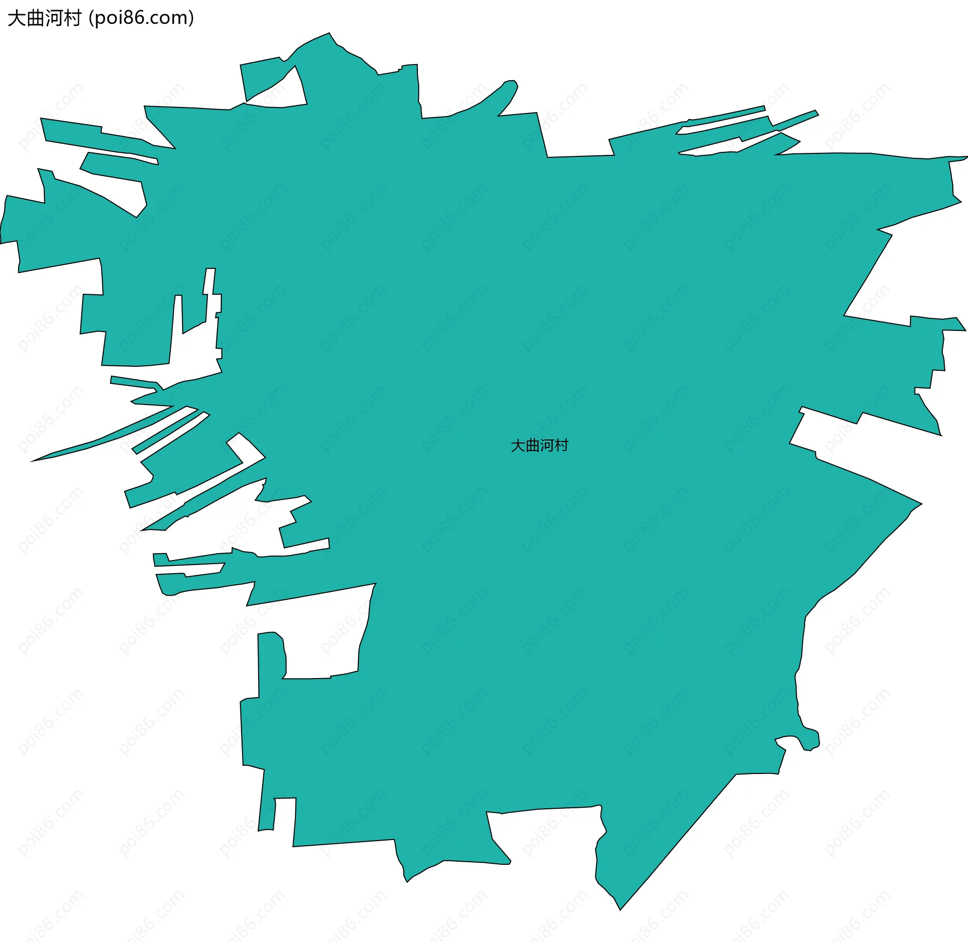大曲河村边界地图