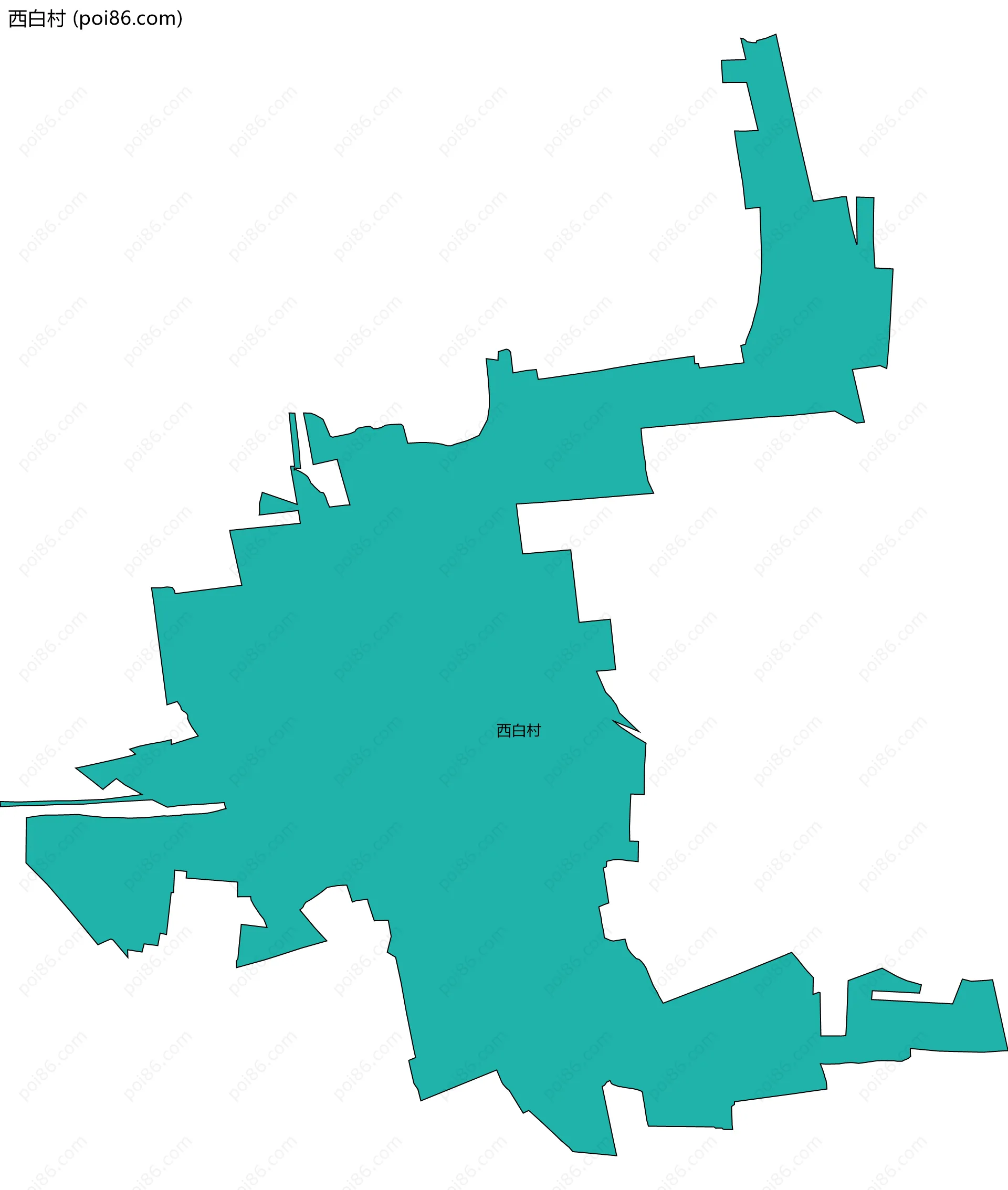 西白村边界地图