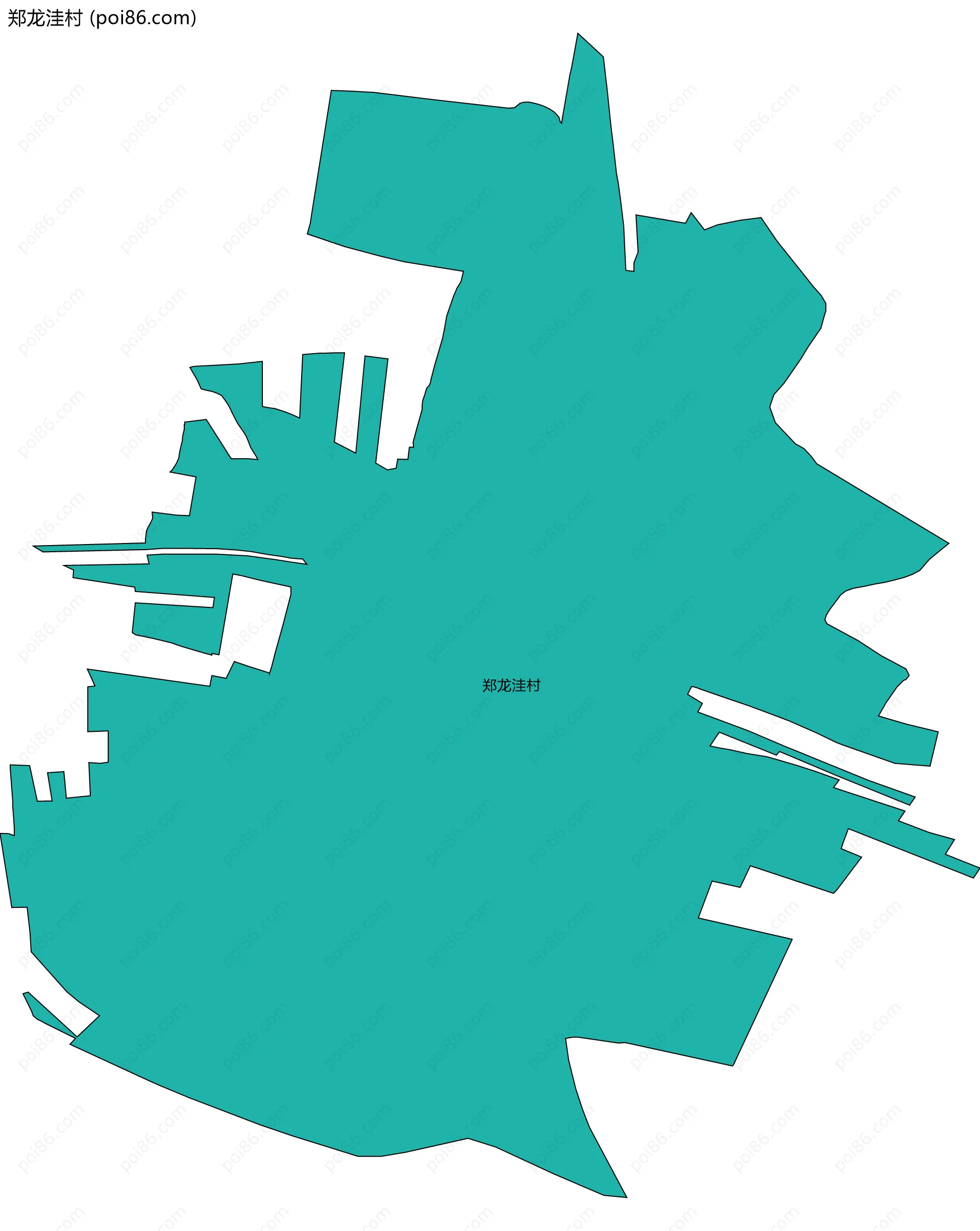 郑龙洼村边界地图