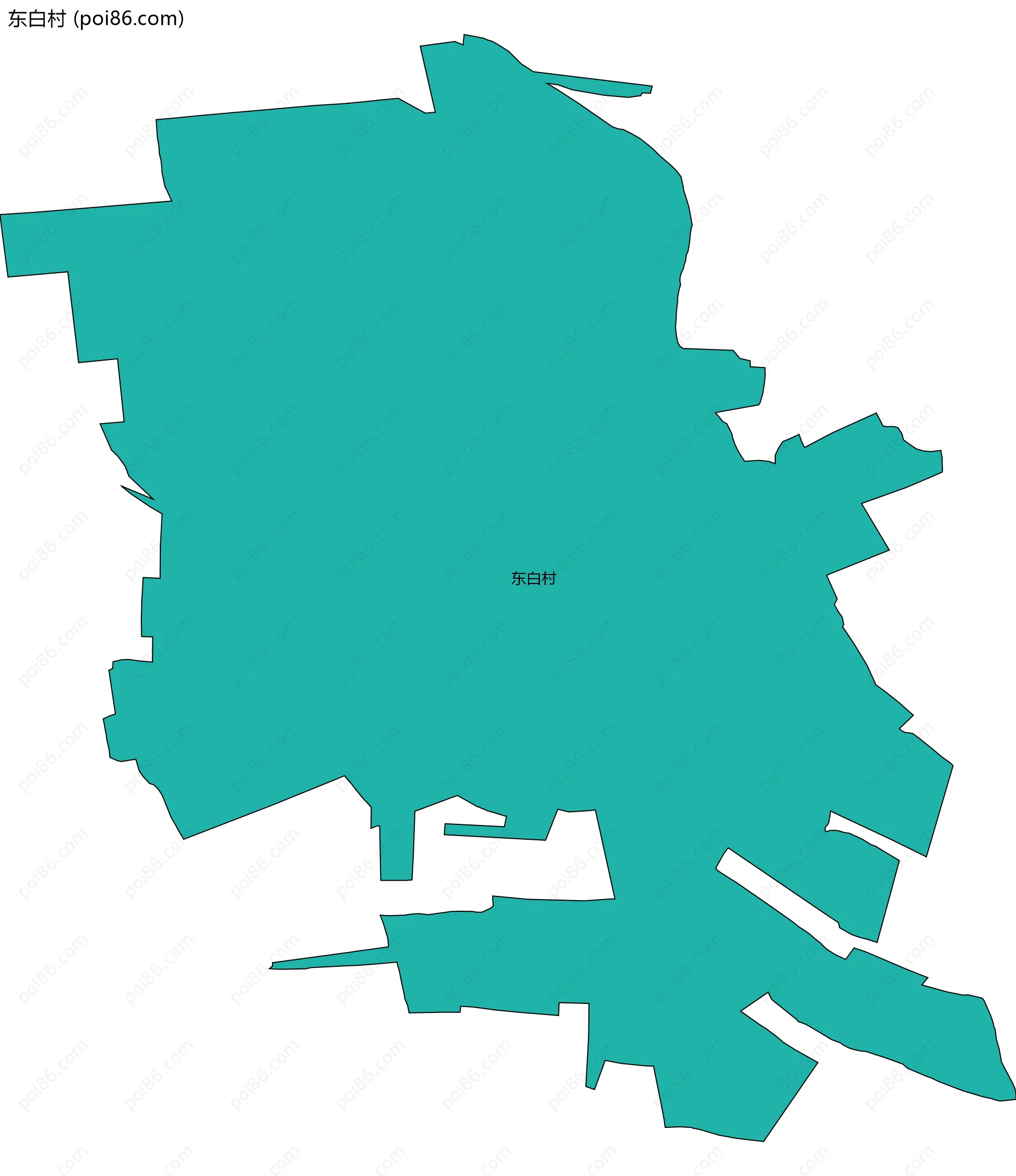 东白村边界地图