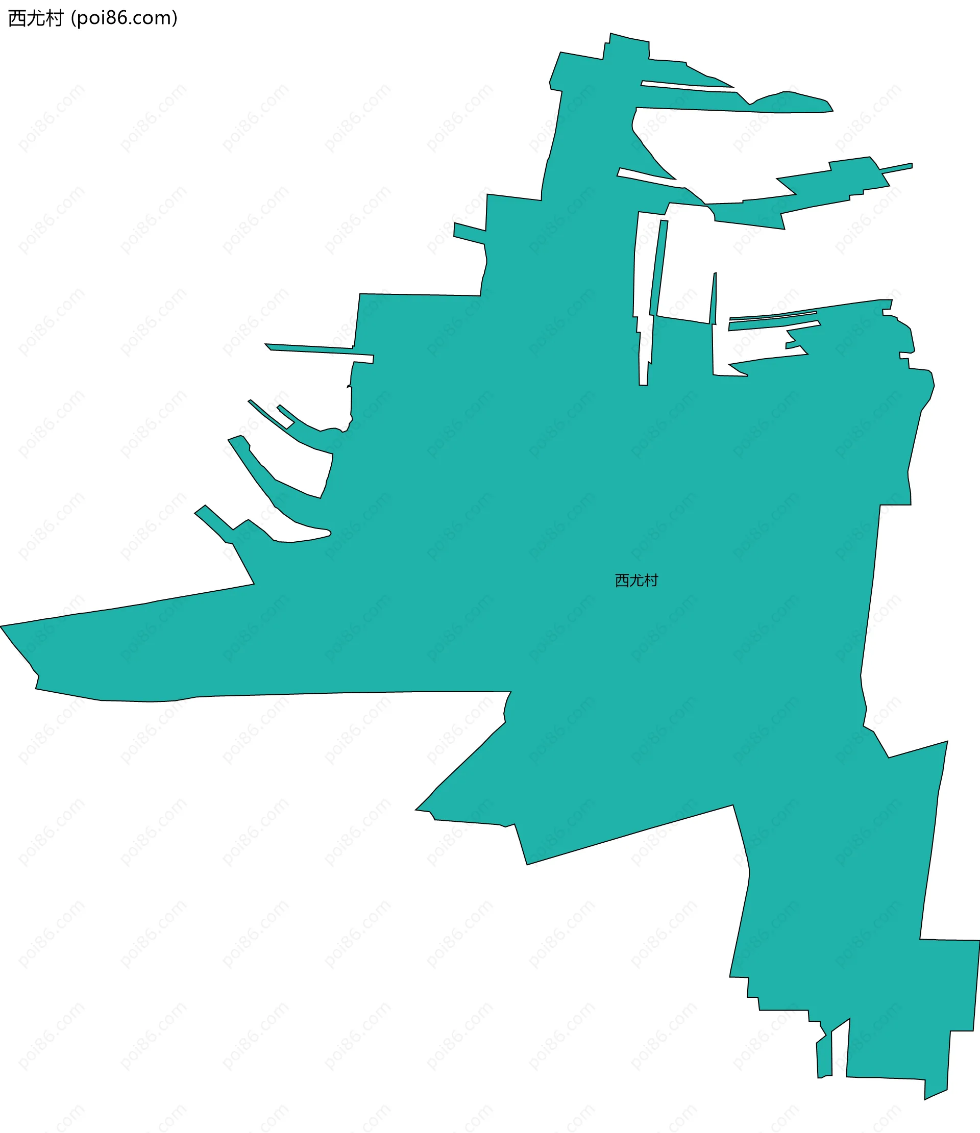 西尤村边界地图