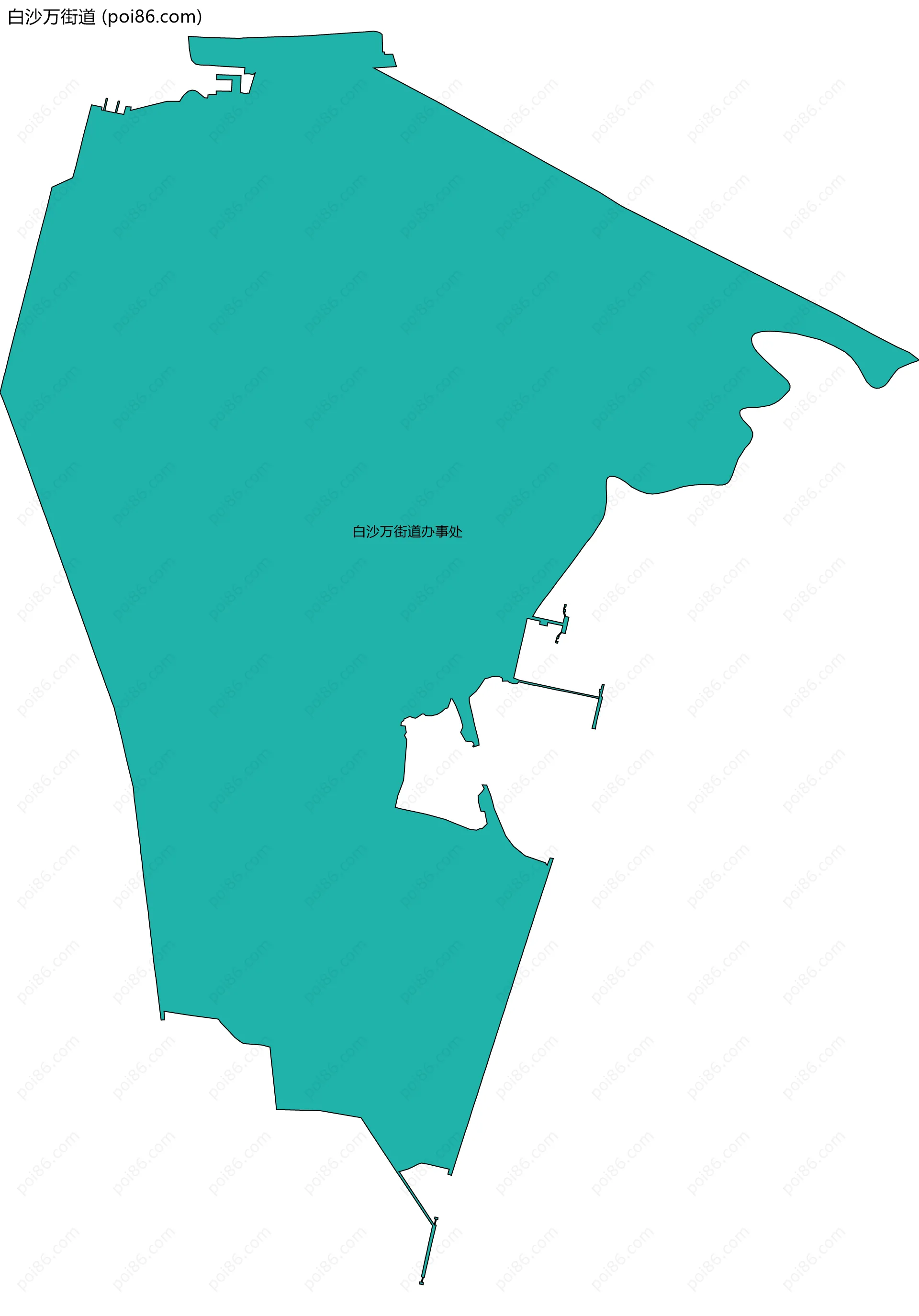 白沙万街道边界地图(五级行政区划)