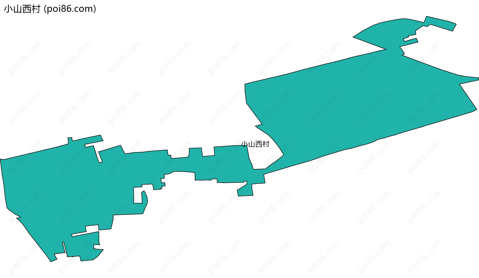 小山西村边界地图