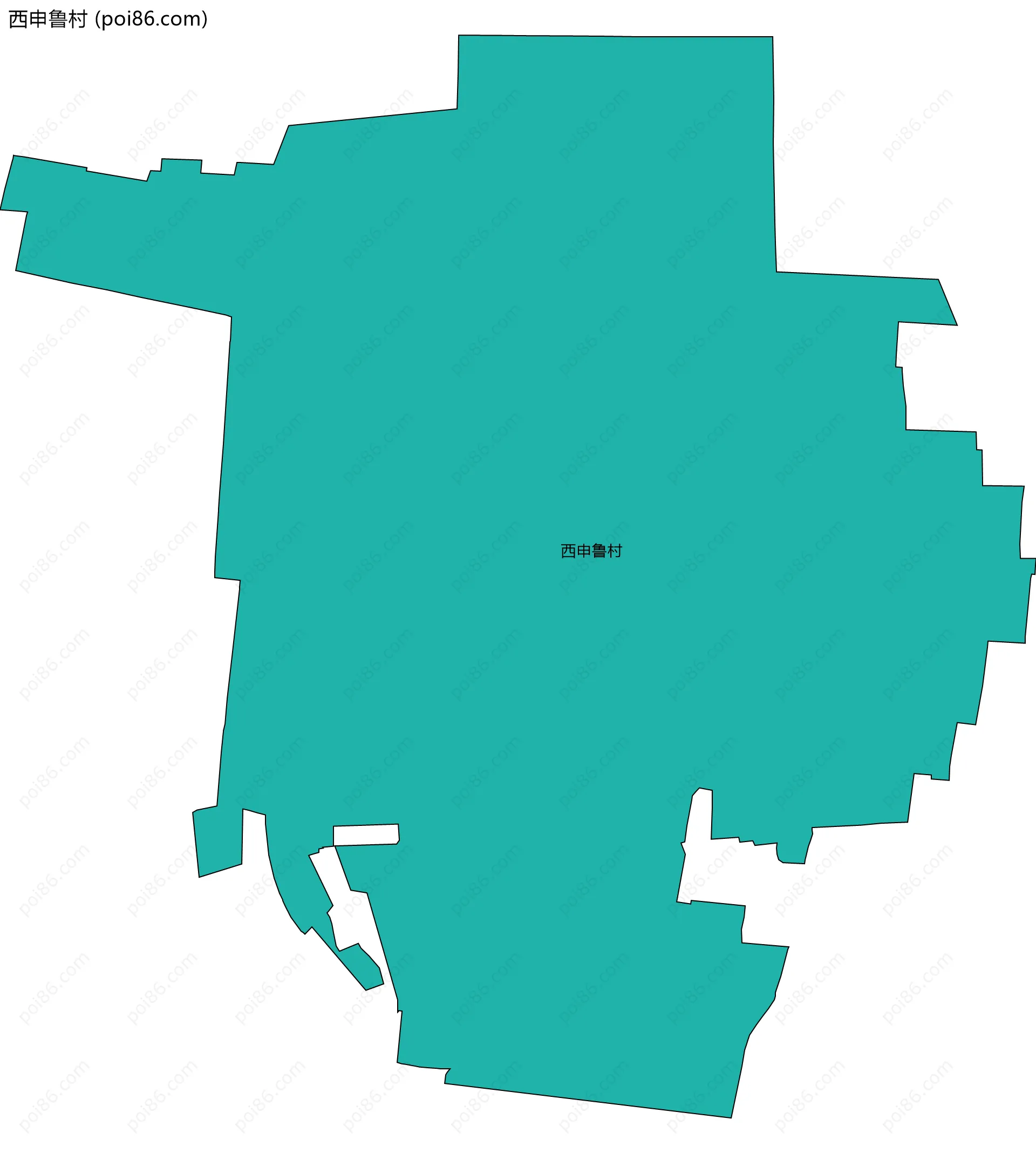 西申鲁村边界地图