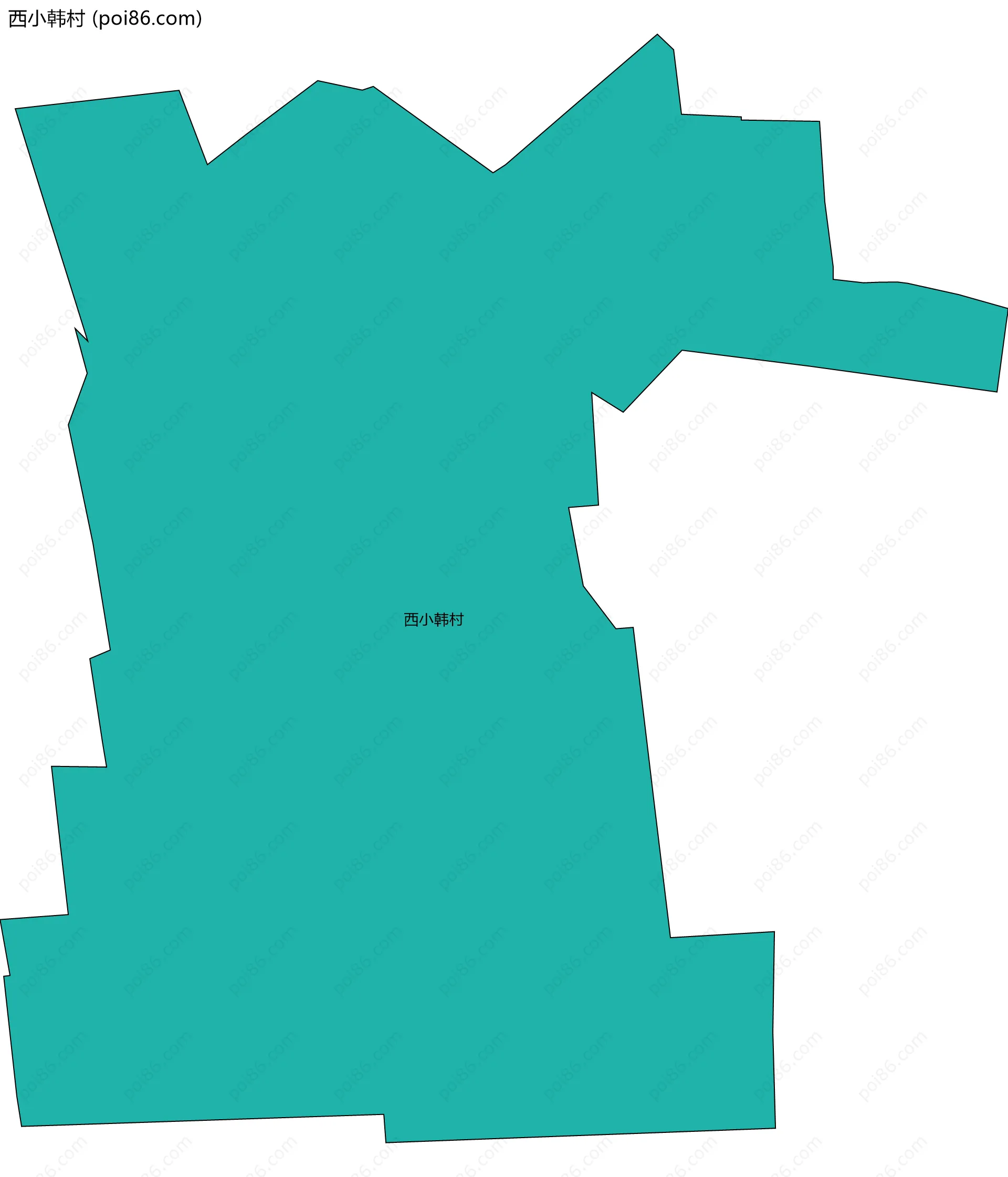 西小韩村边界地图