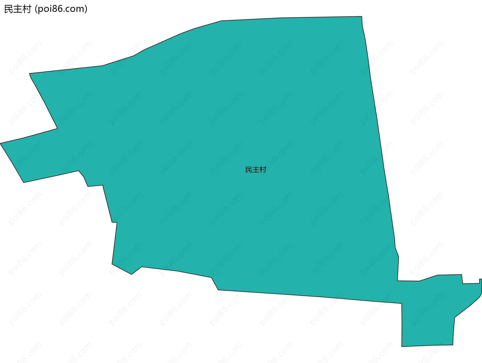 民主村边界地图