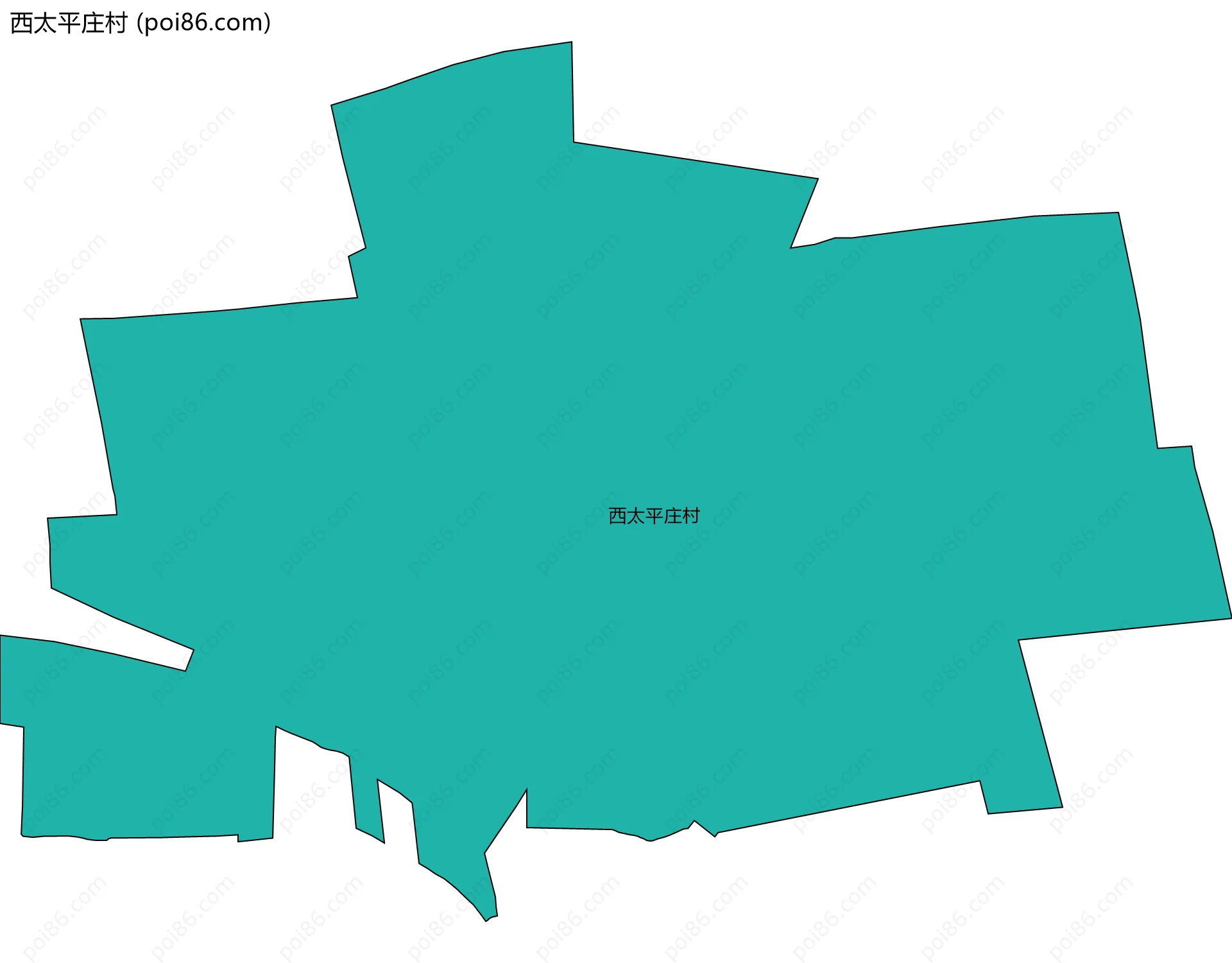 西太平庄村边界地图