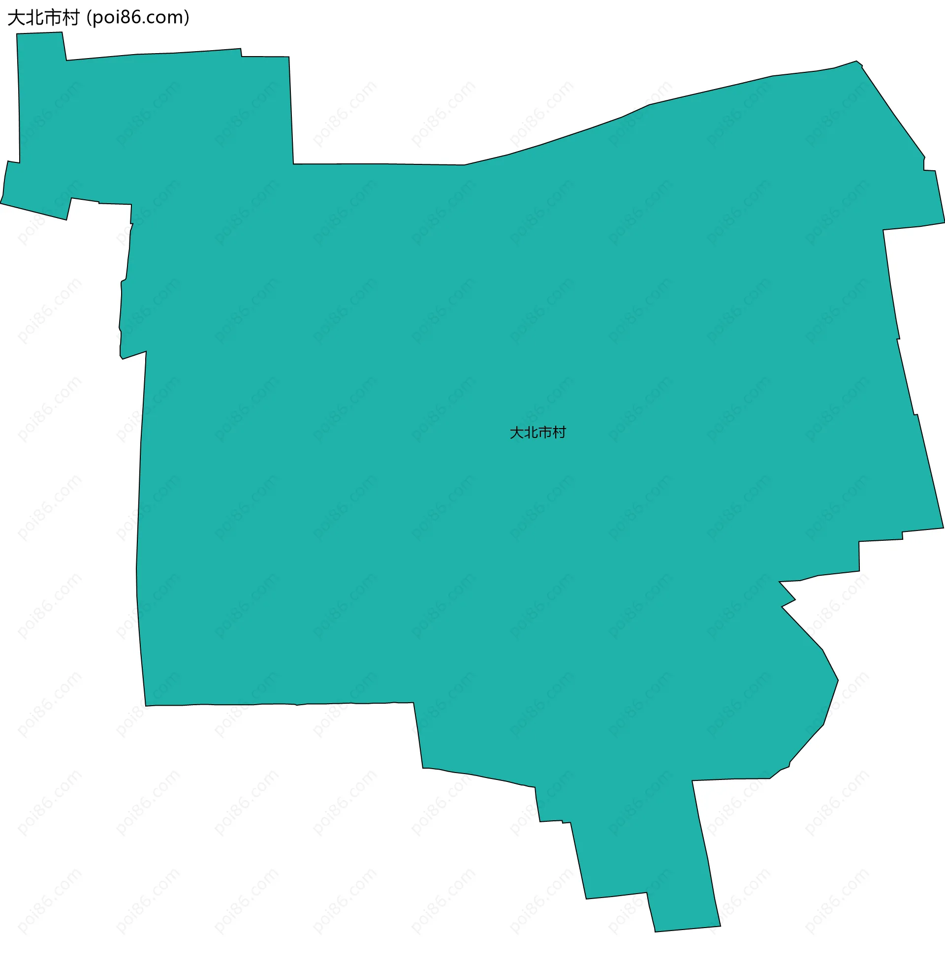 大北市村边界地图
