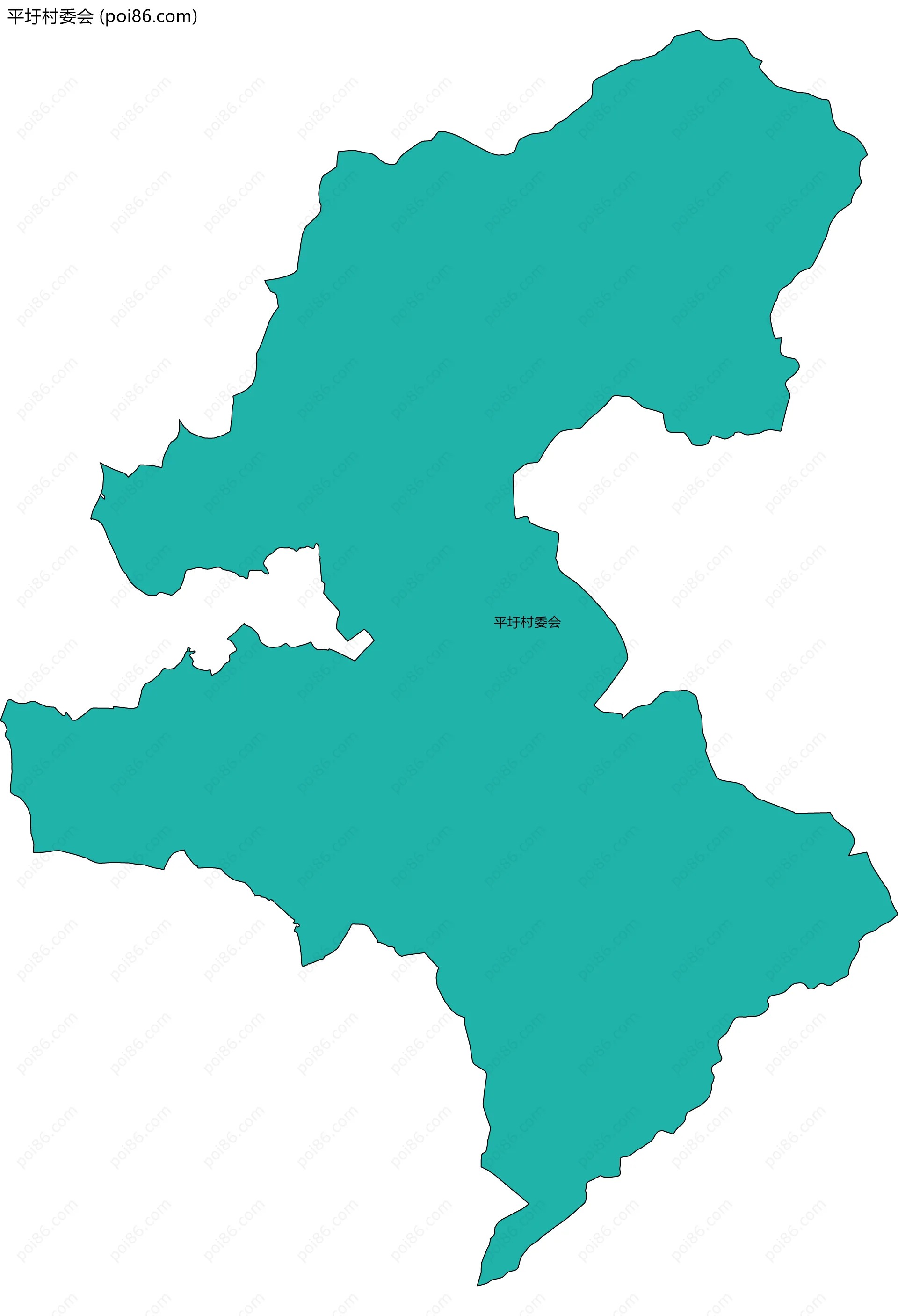 平圩村委会边界地图