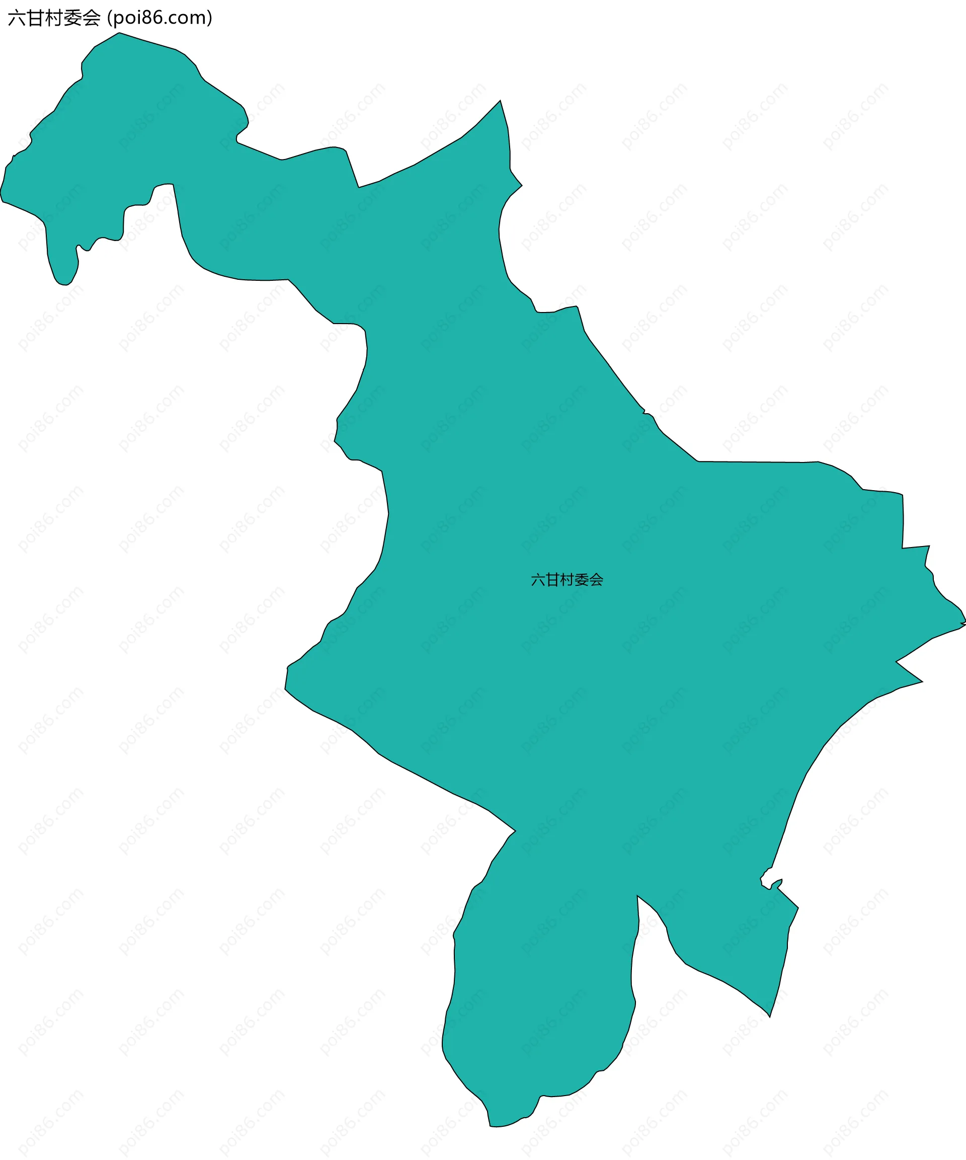 六甘村委会边界地图