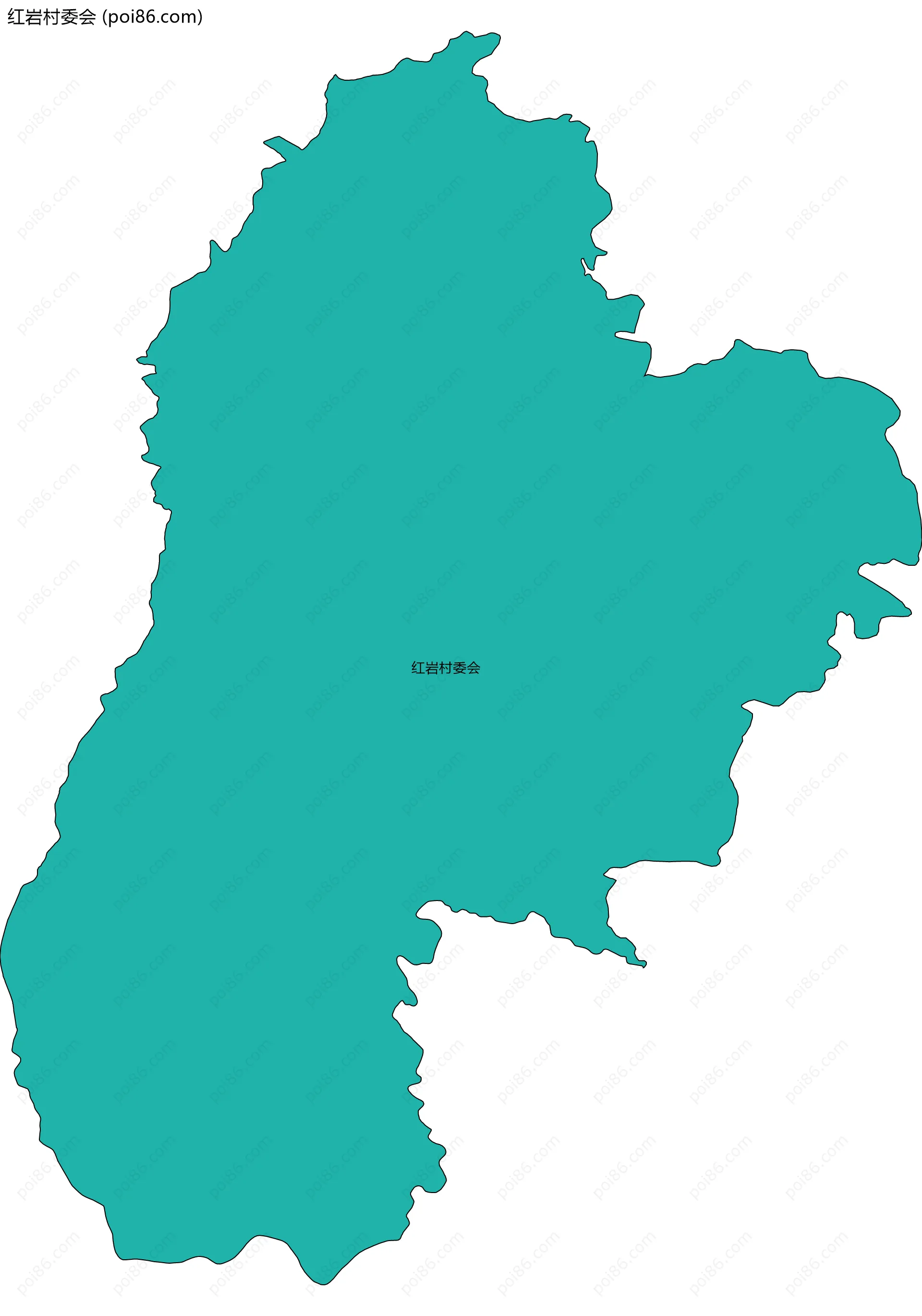 红岩村委会边界地图