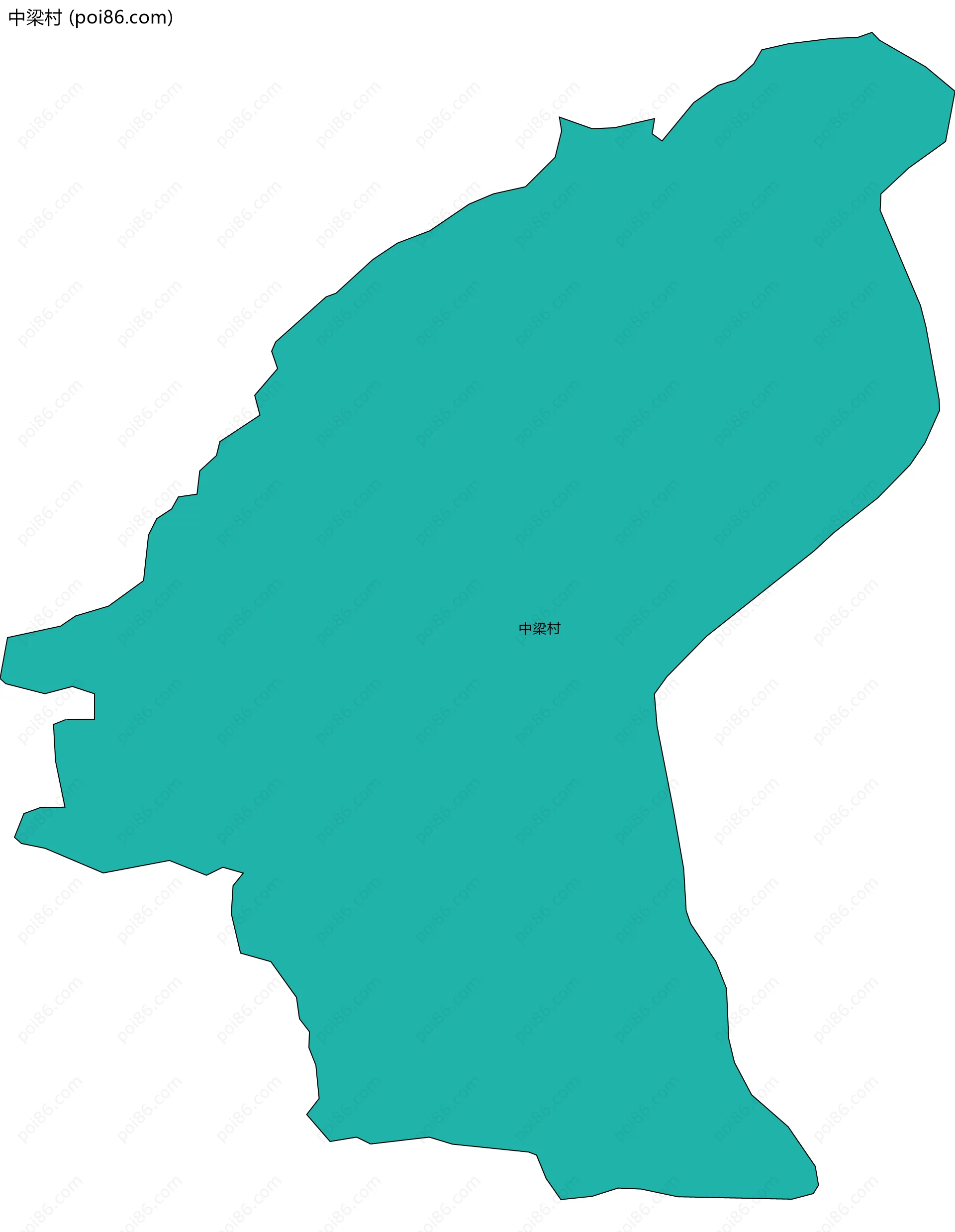 中梁村边界地图