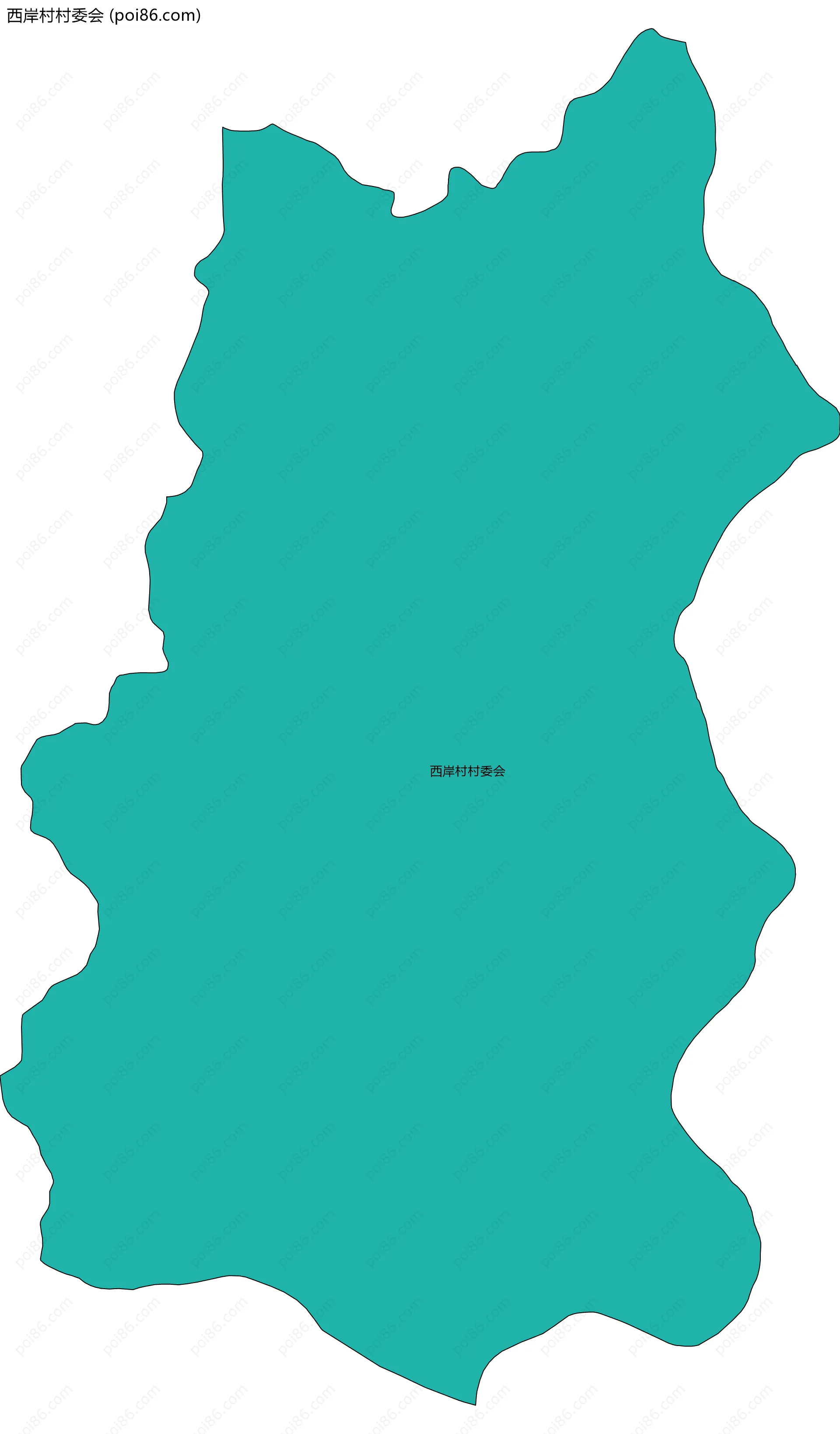 西岸村村委会边界地图